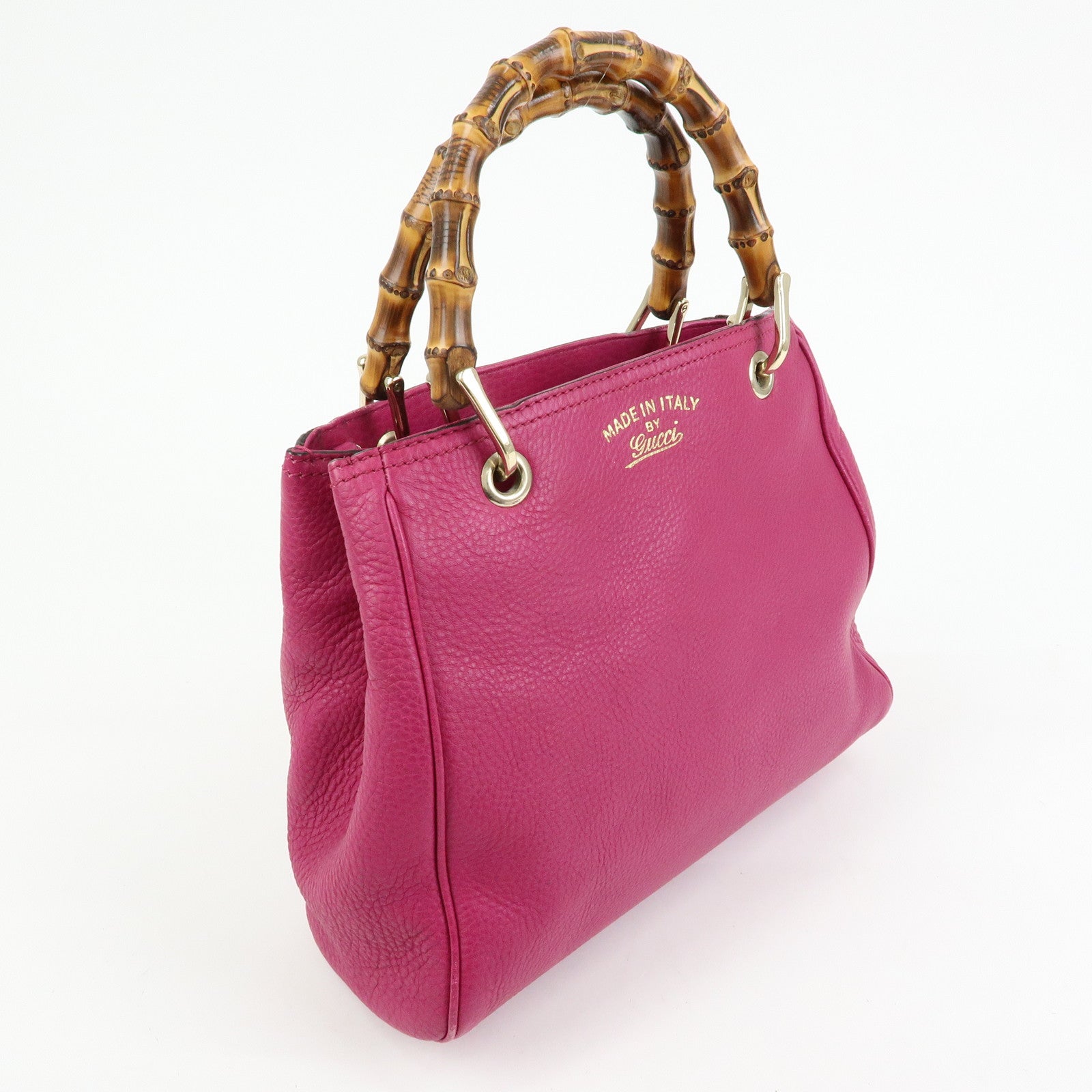 GUCCI Bamboo Leather 2Way Bag Tote Bag Shoulder Bag Pink 336032