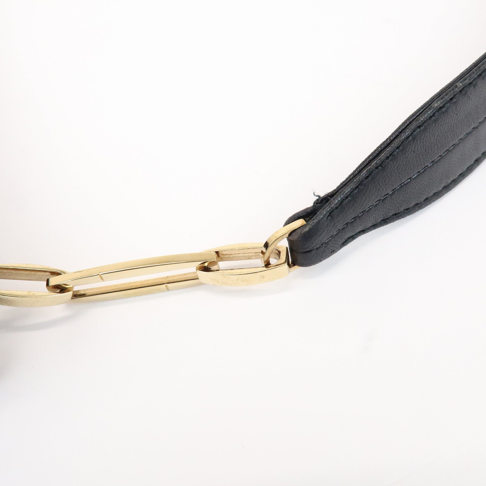 LOEWE Anagram Logo Nappa Leather Chain Shoulder Bag Hand Bag Black