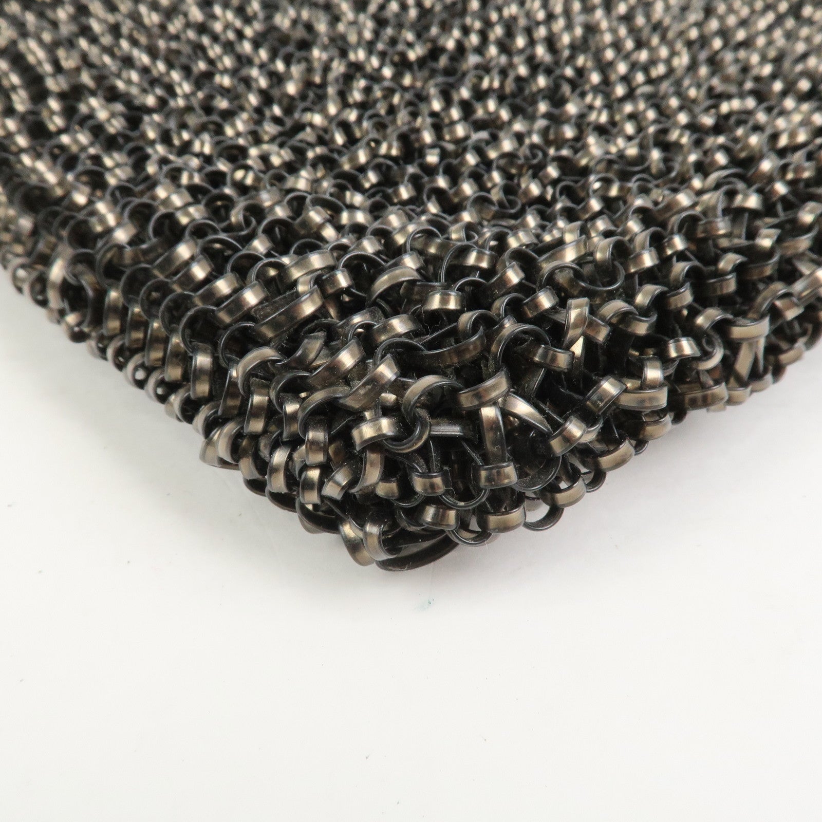 ANTEPRIMA Wire Bag PVC Leather Hand Bag Flower Motif Black Gold