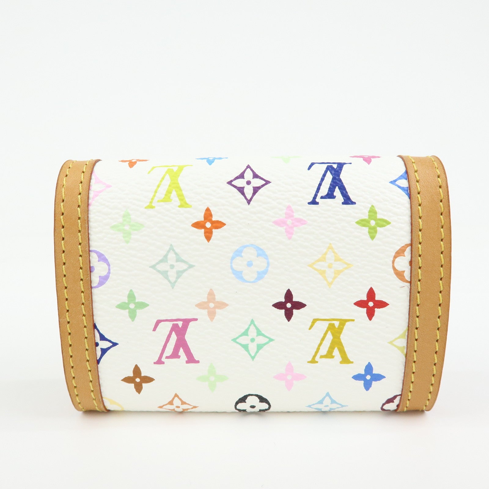 Louis Vuitton Monogram Porte Monnaie Plat Coin Case Blanc M92657