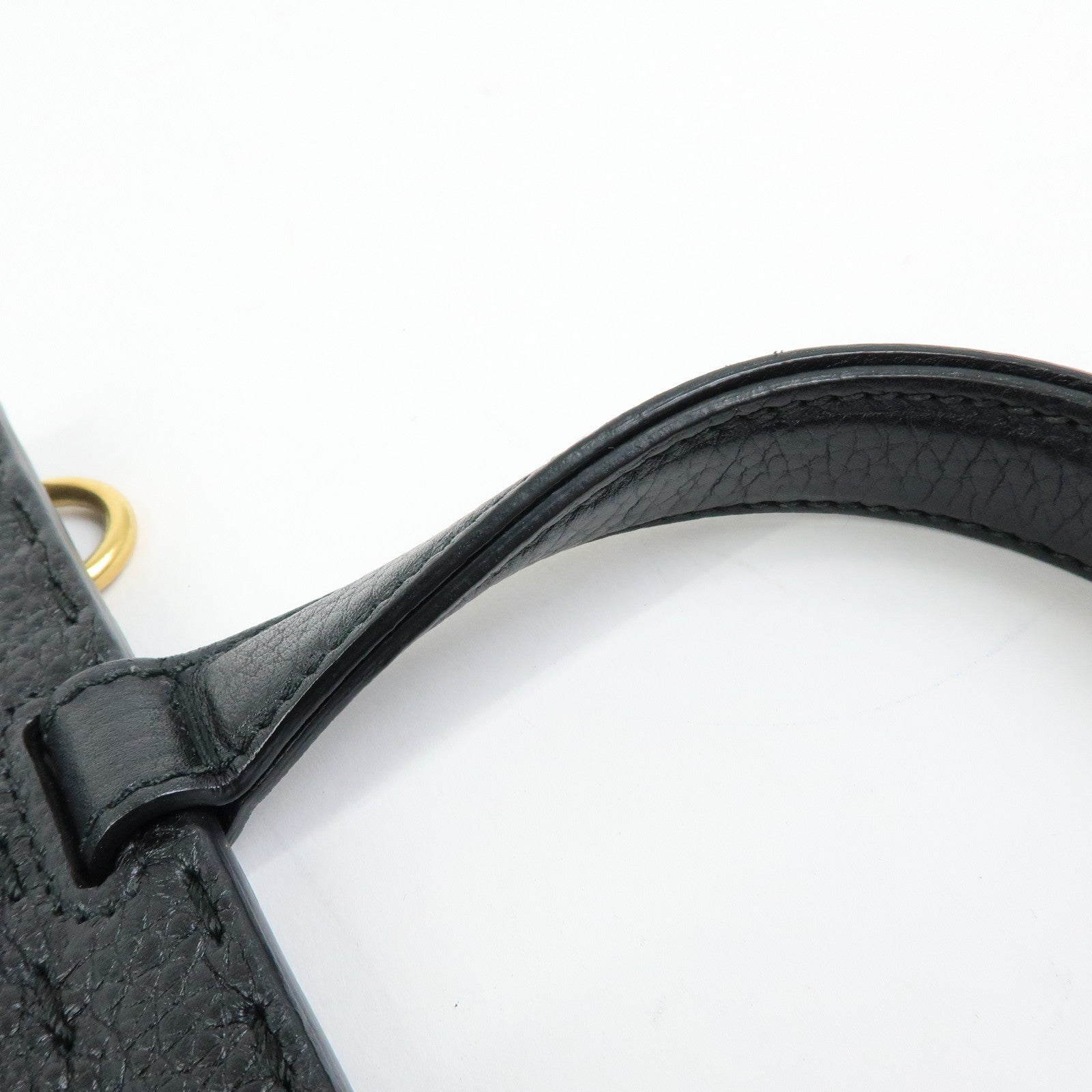 GUCCI Double G Calf Leather 2Way Bag Shoulder Bag Black 421890