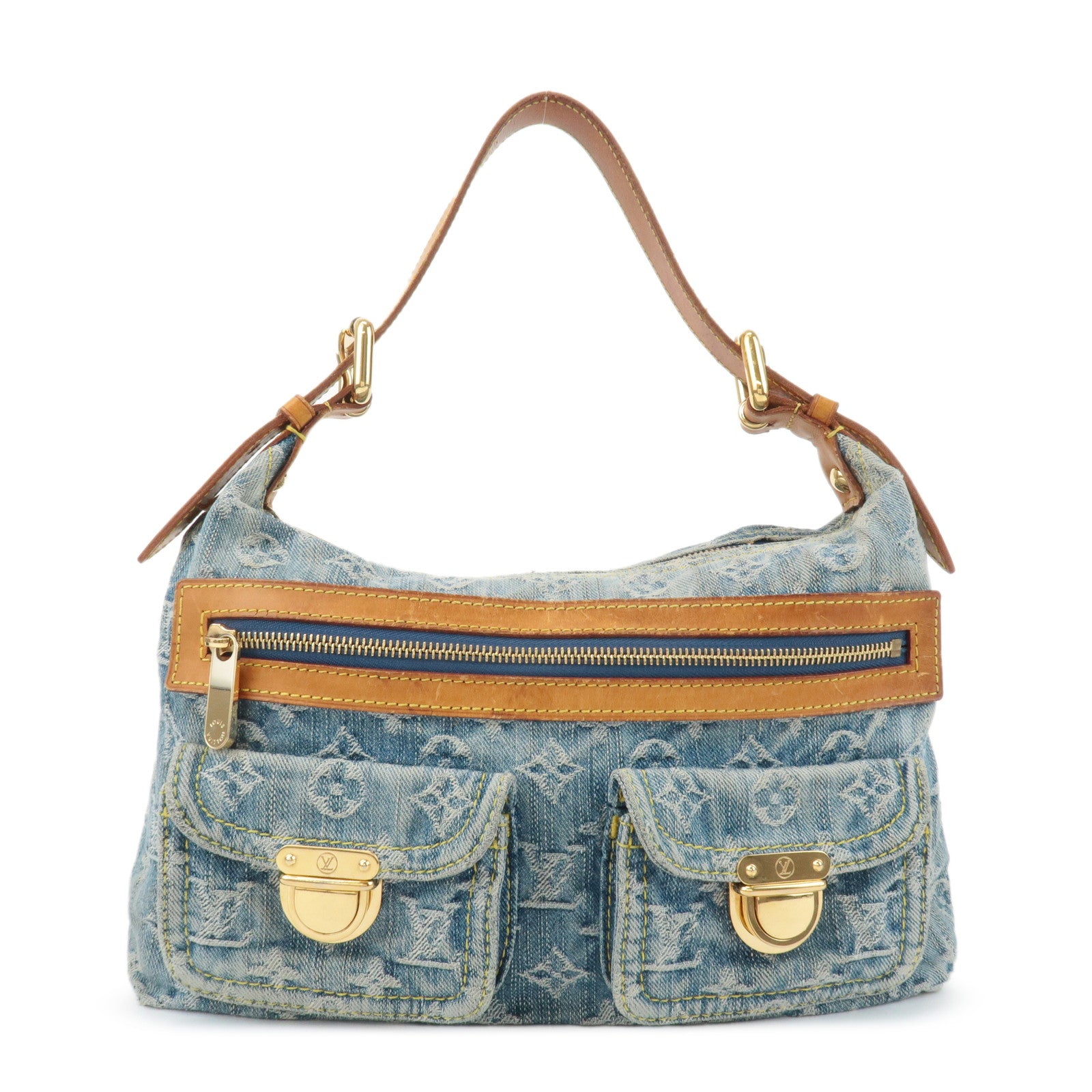 Louis Vuitton Monogram Denim Baggy PM 2Way Shoulder Bag M95049 Used