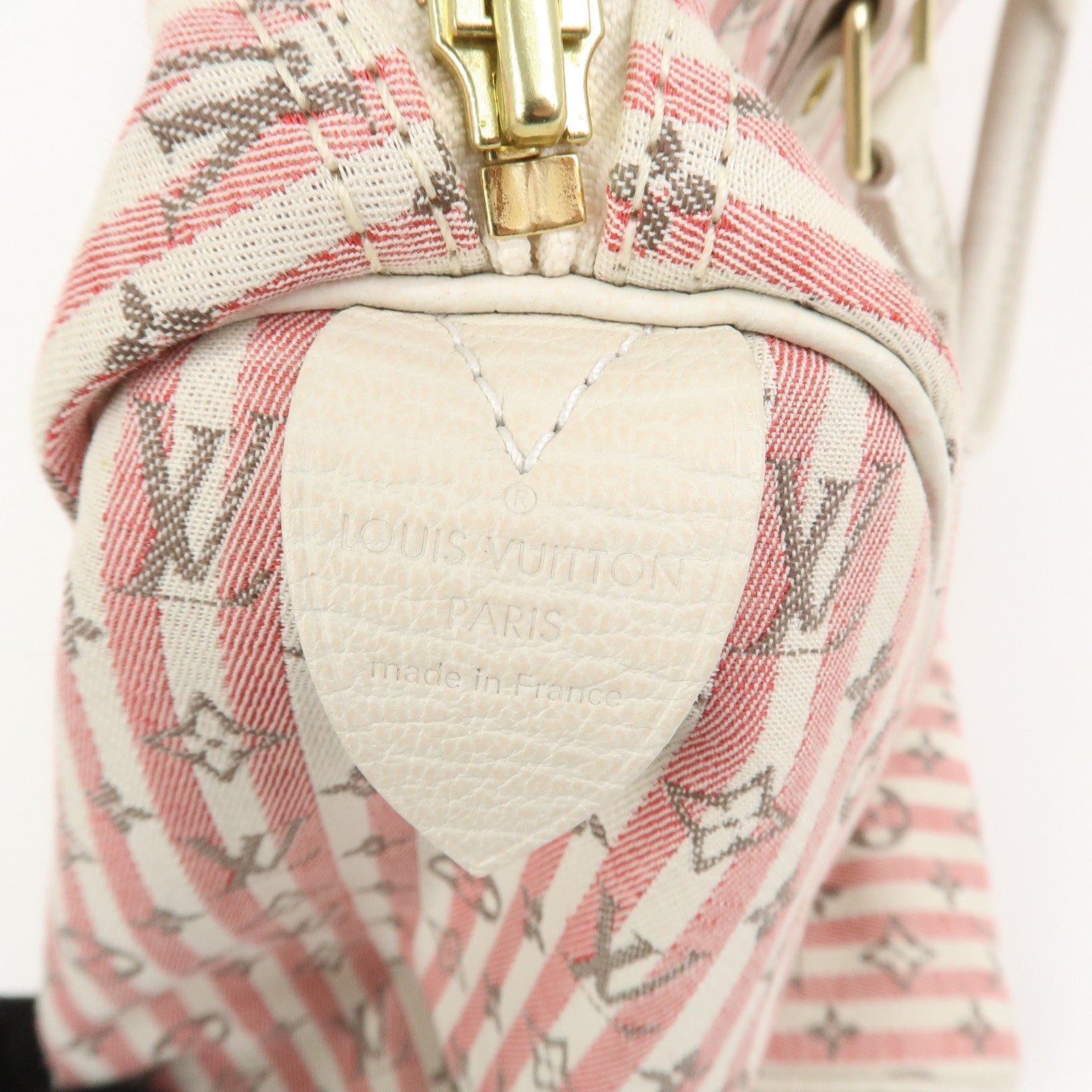 Louis Vuitton Monogram Mini Lin Speedy 30 Boston Bag Rouge M95501