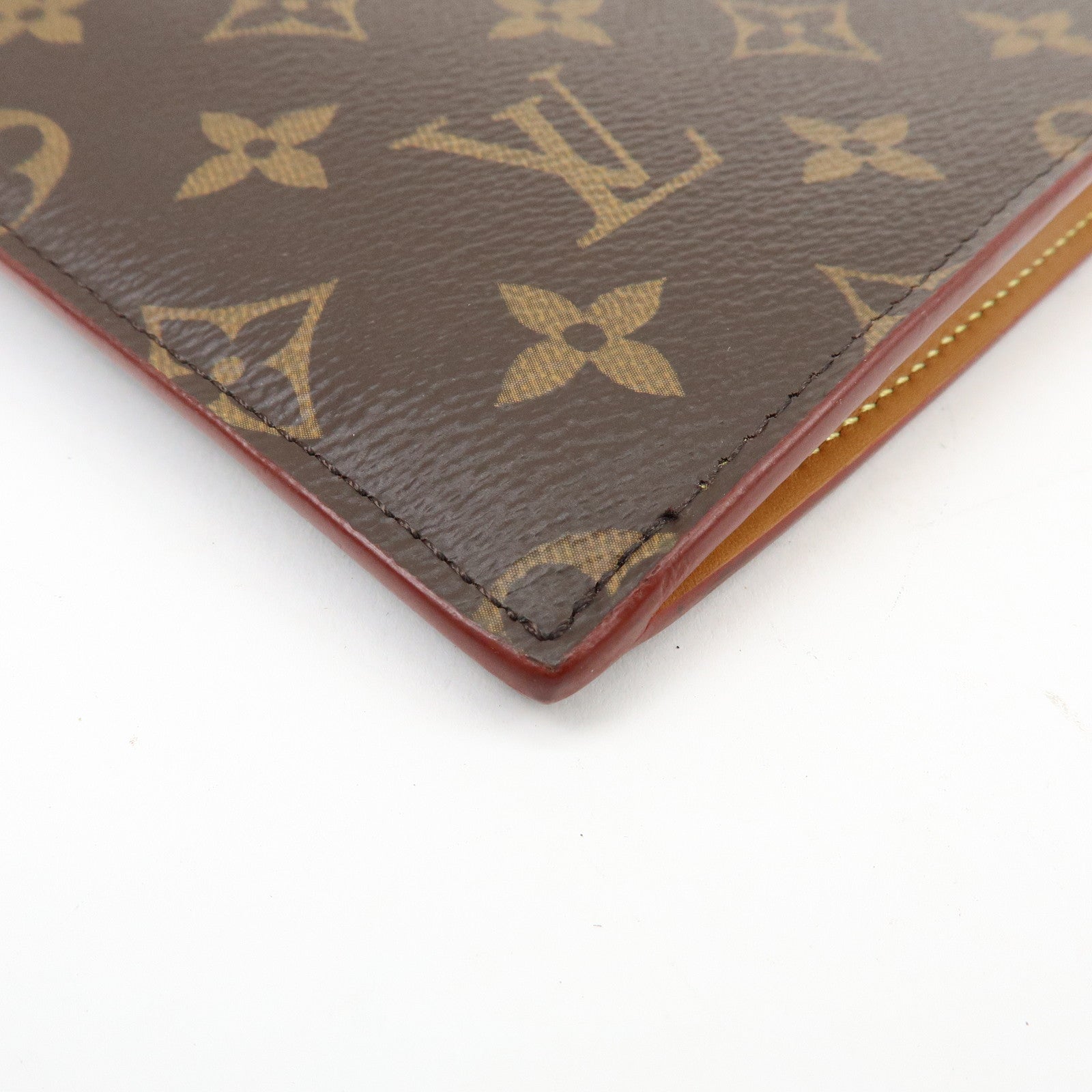 Louis Vuitton Monogram Chain Clutch Bag Pouch Brown M55646