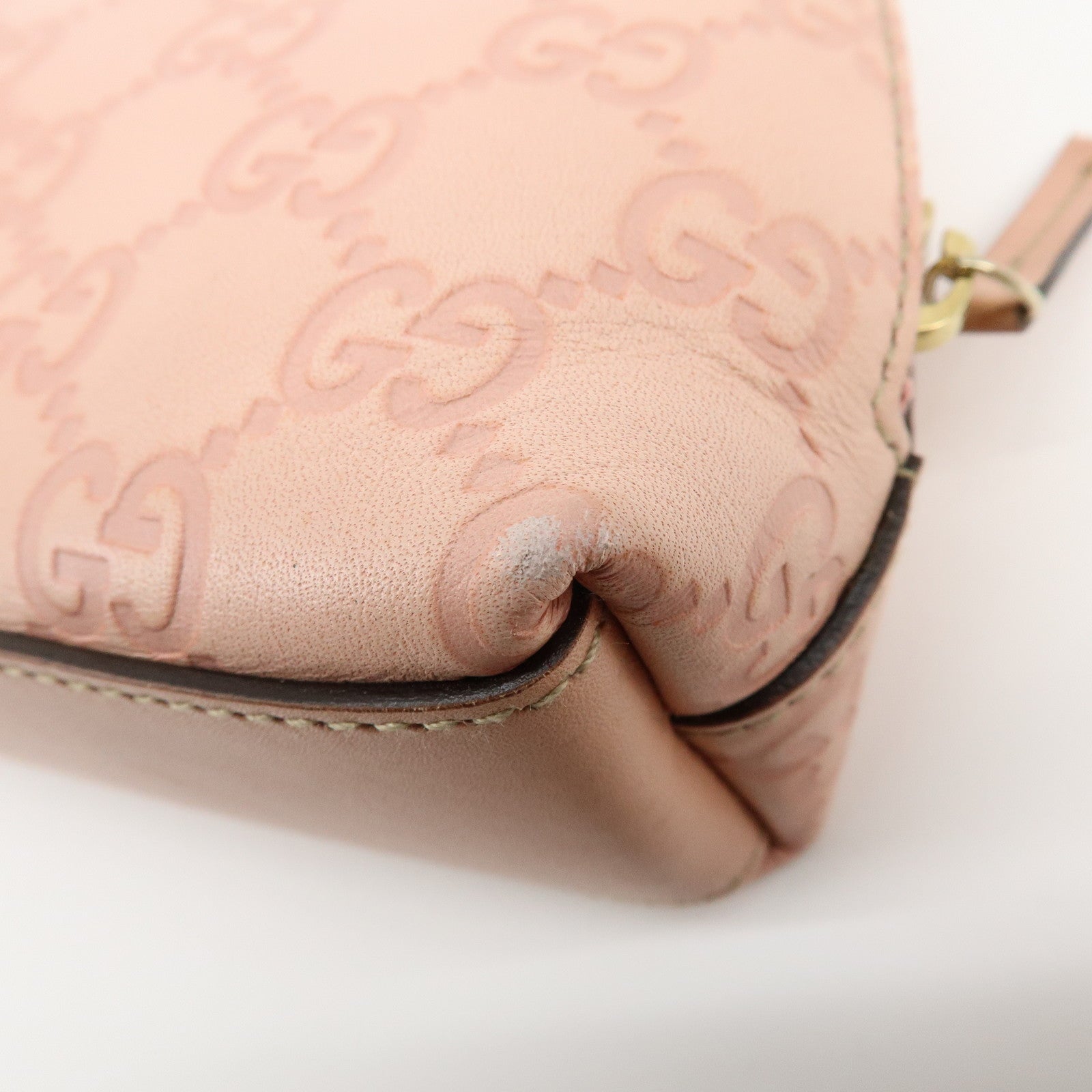 GUCCI Guccissima Leather Cosmetic Pouch Accessory Pouch Pink 141810