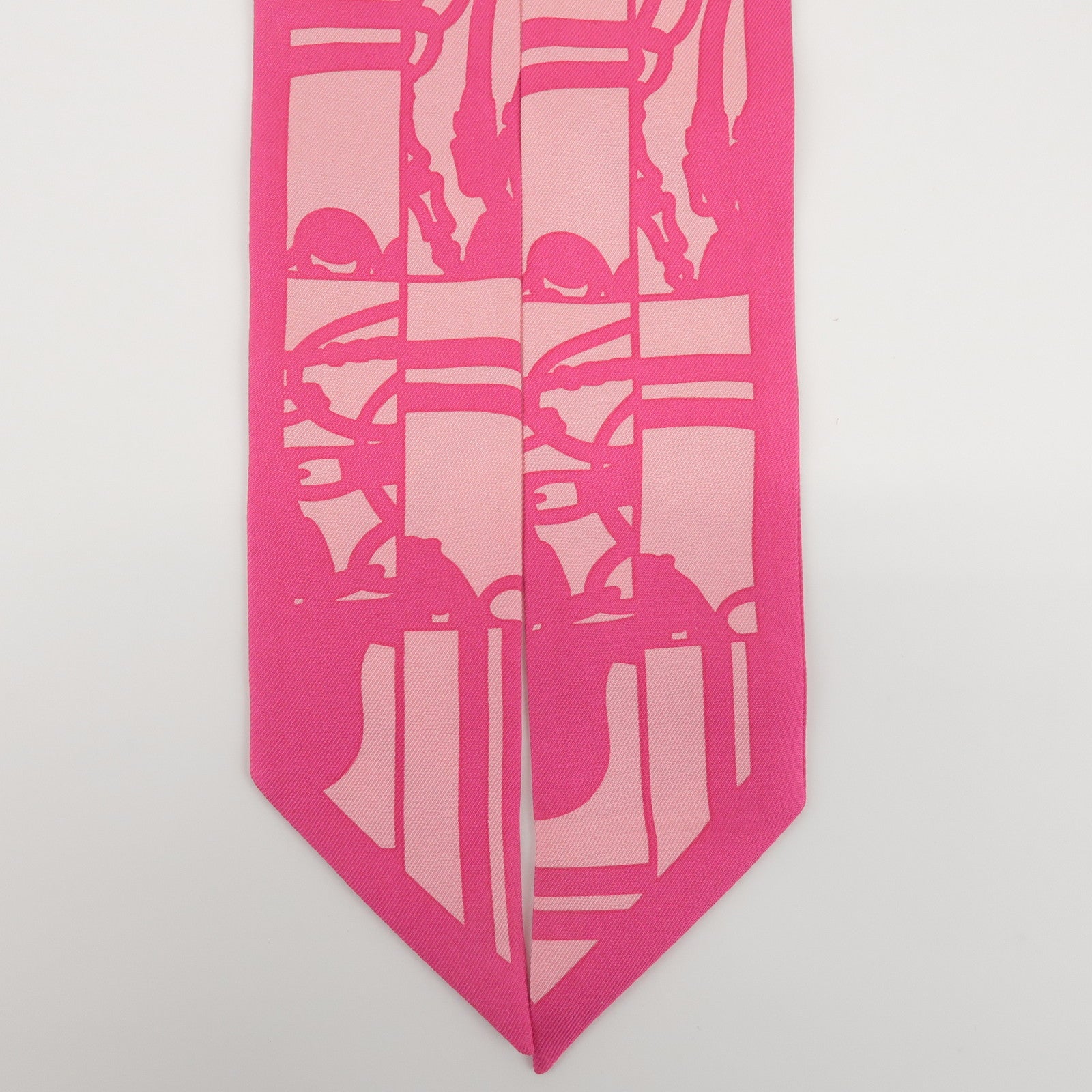 HERMES Twilly Silk 100% BRIDES de GALA Scarf Pink