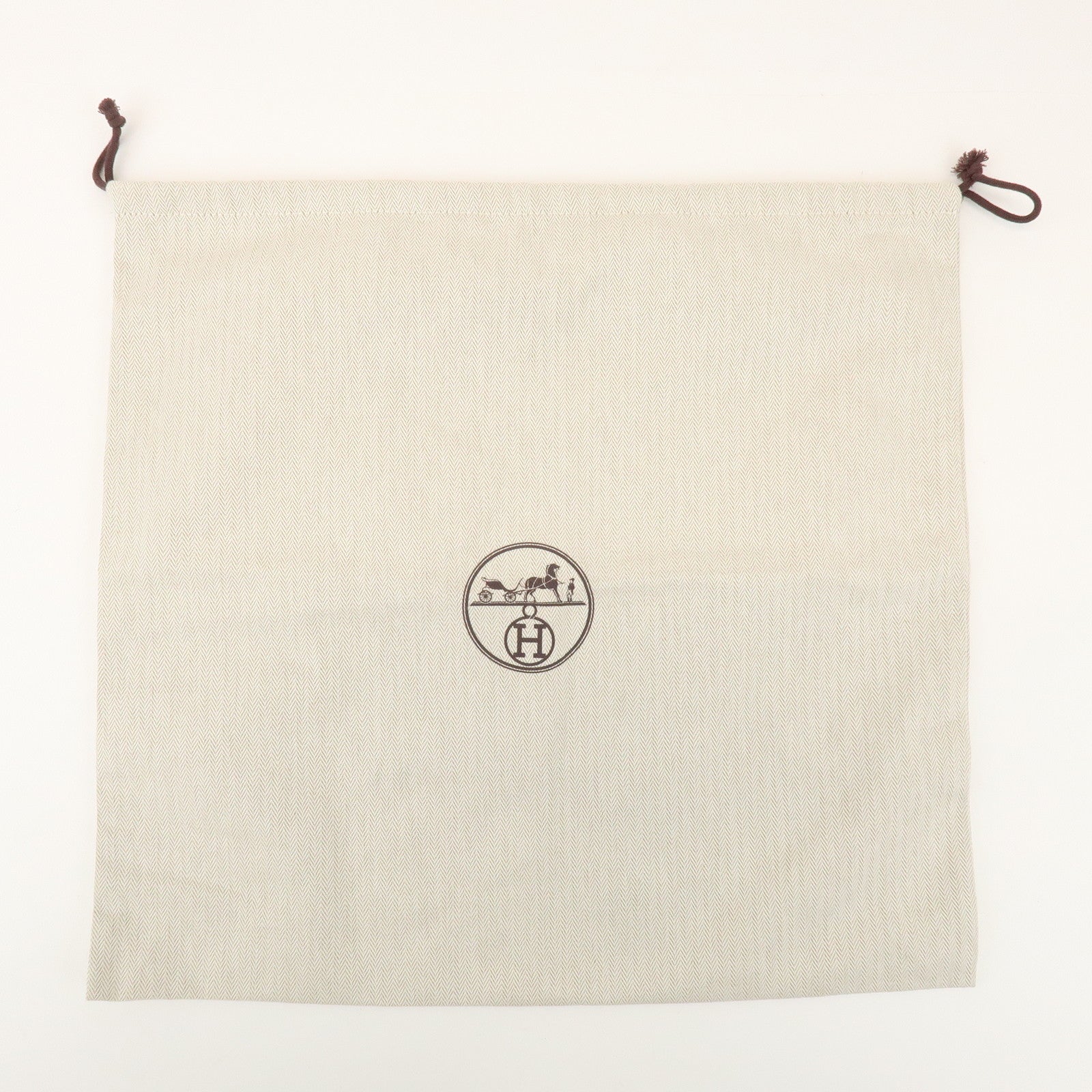 HERMES Set of 7 Drawstring Style Dust Bag Storage Bag Beige