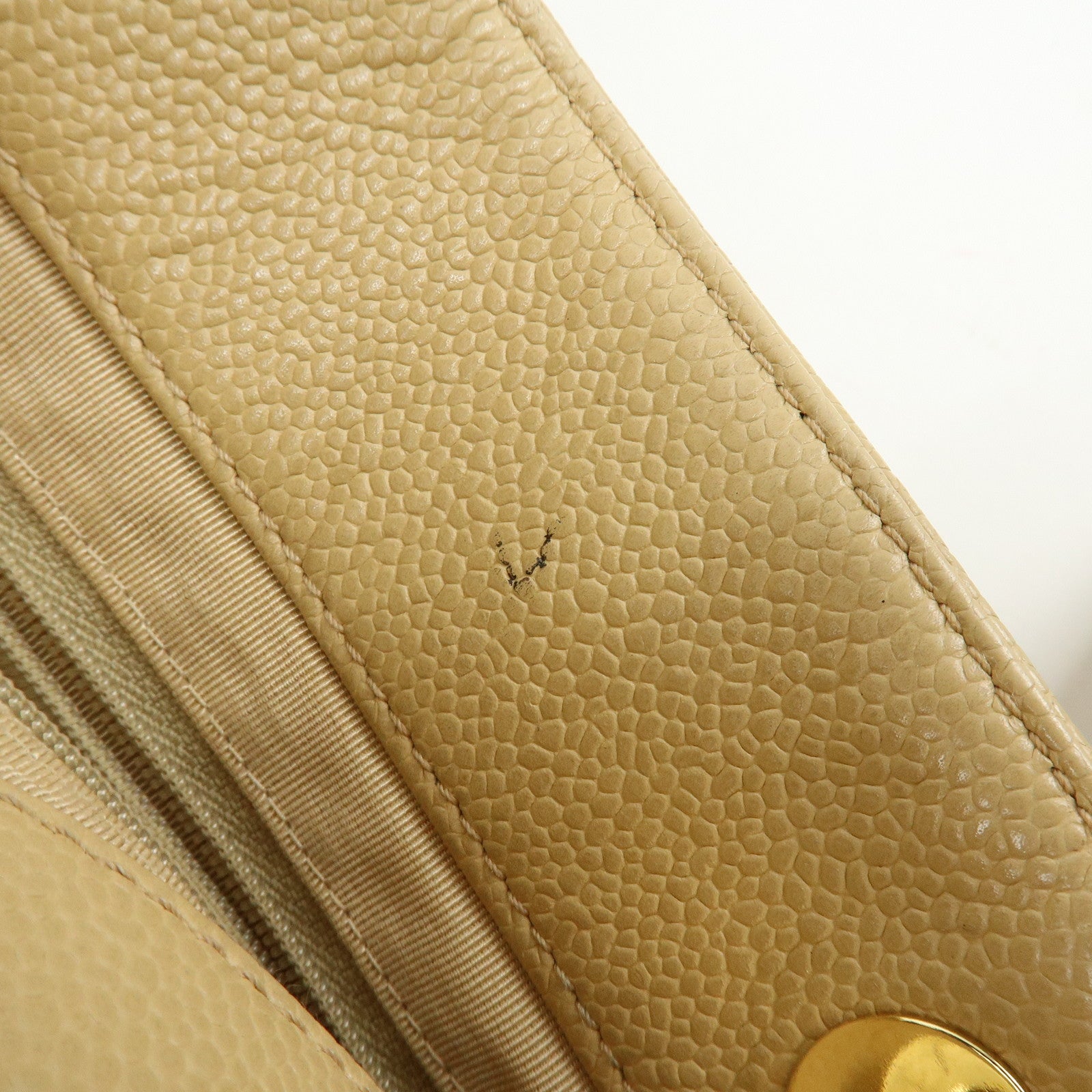 CHANEL COCO Mark Caviarskin Tote Bag Shoulder Bag Hand Bag Beige