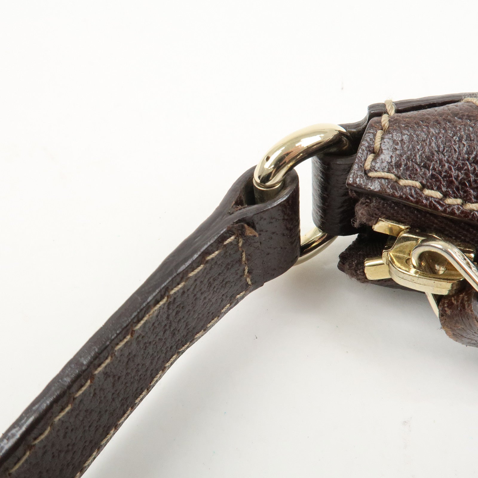 GUCCI GG Canvas Leather Shoulder Bag Hand Bag Beige Brown 153010