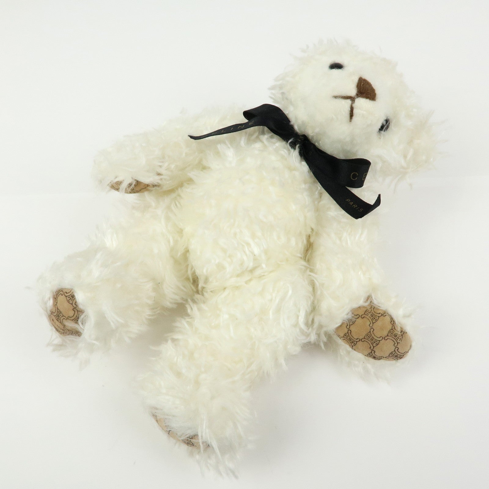 CELINE Macadam Teddy Bear Stuffed Animal White Light Brown