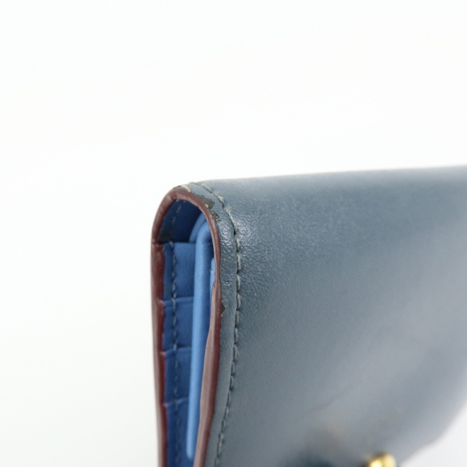 FENDI F is FENDI Leather Bi-fold Compact Wallet Gray 8M0387