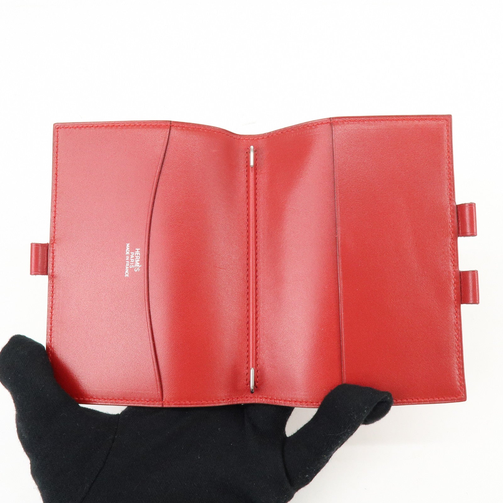 HERMES Chevre Leather Agenda Cover Planner Cover □I Stamped Red