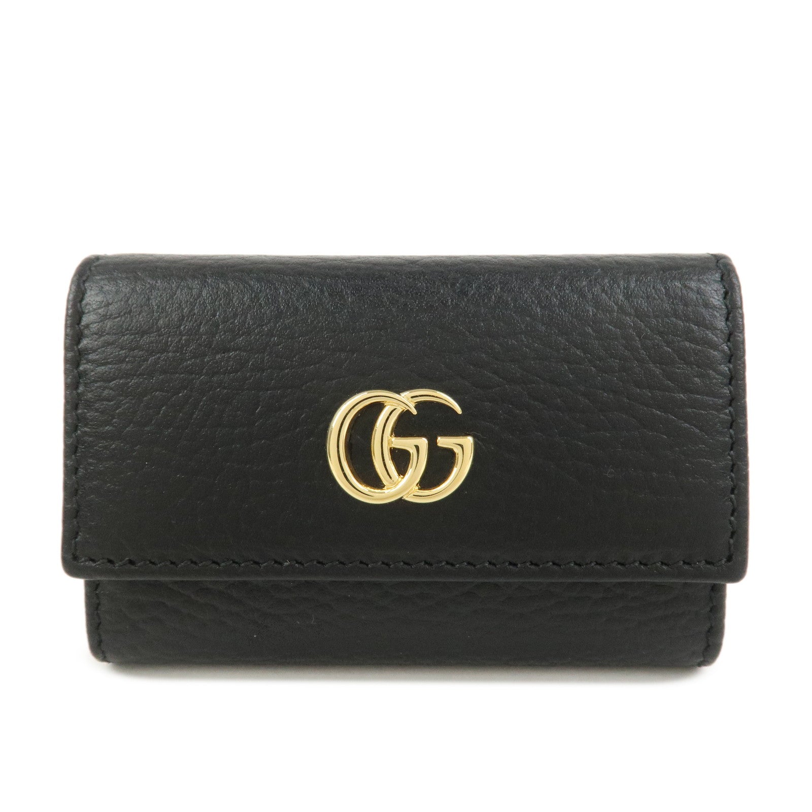 GUCCI GG Marmont Leather Key Case Key Holder Black 456118