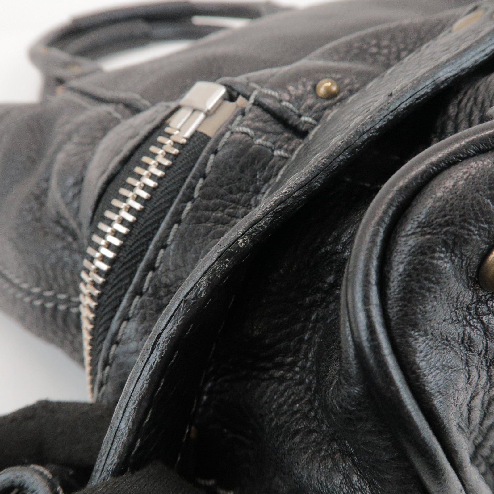Chloe Paddington Leather Tote Bag Hand Bag Black