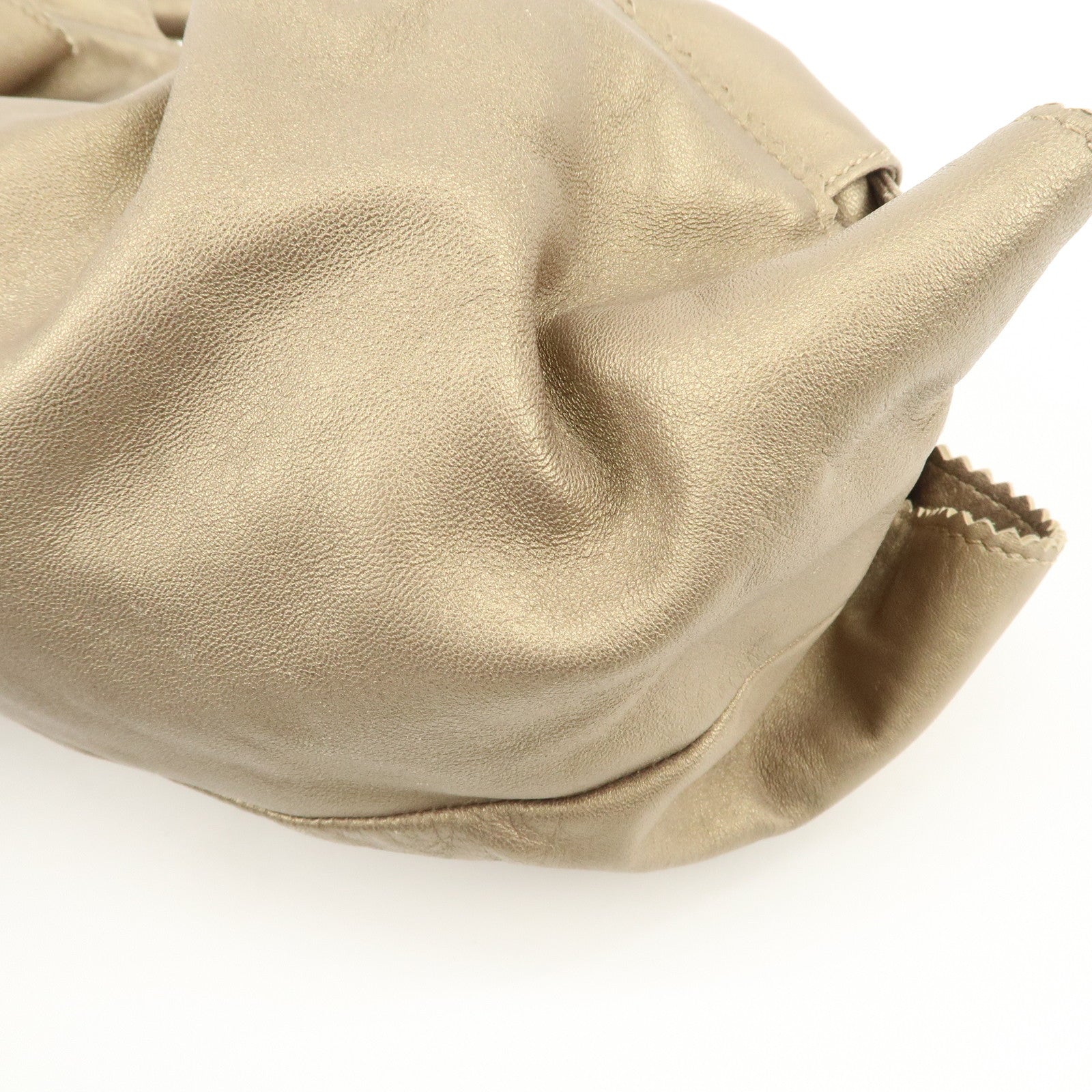 LOEWE Anagram Leather Nappa Aire Hand Bag Tote Bag Gold Used