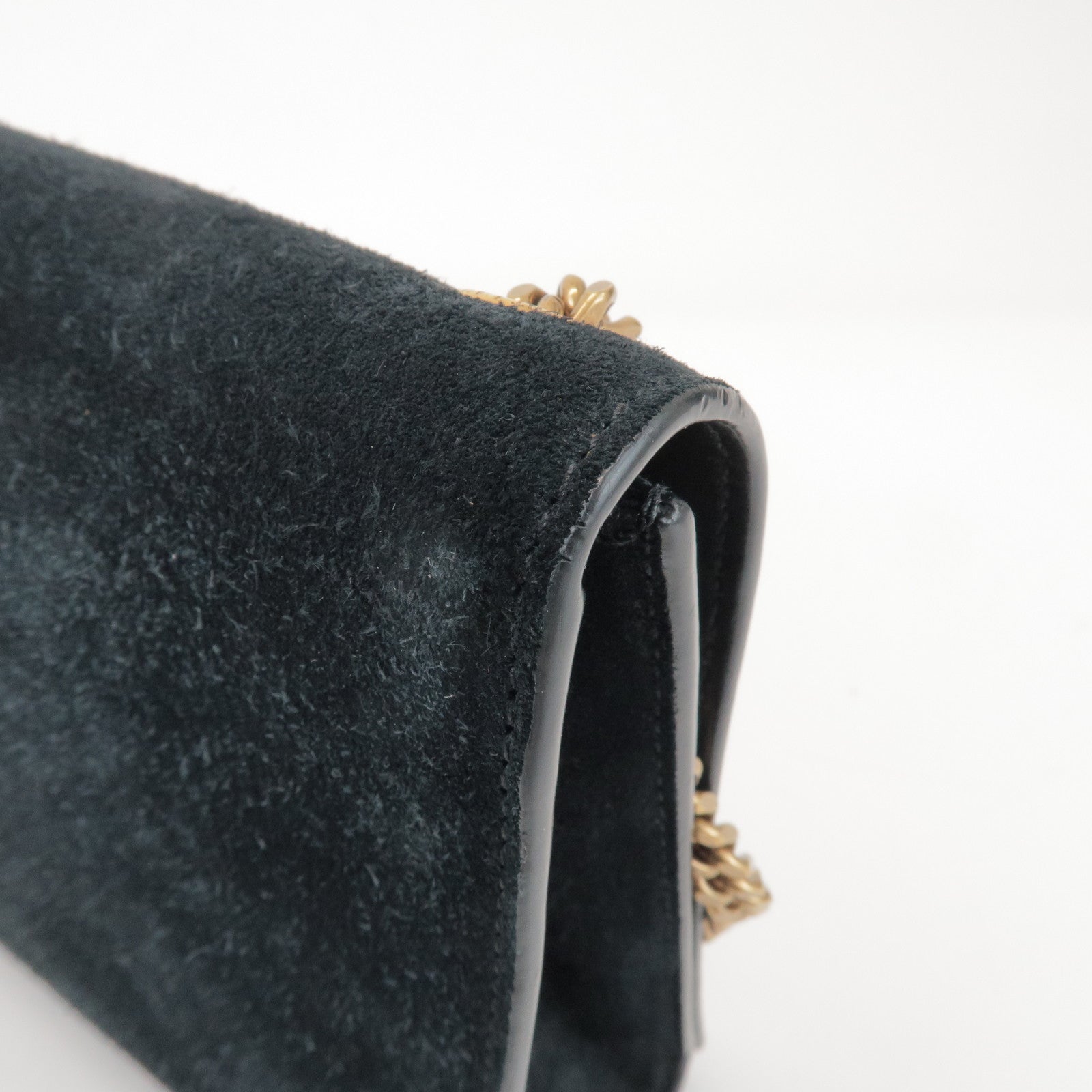 SAINT LAURENT PARIS Cassandra Suede Rhinestone Shoulder Bag 513074