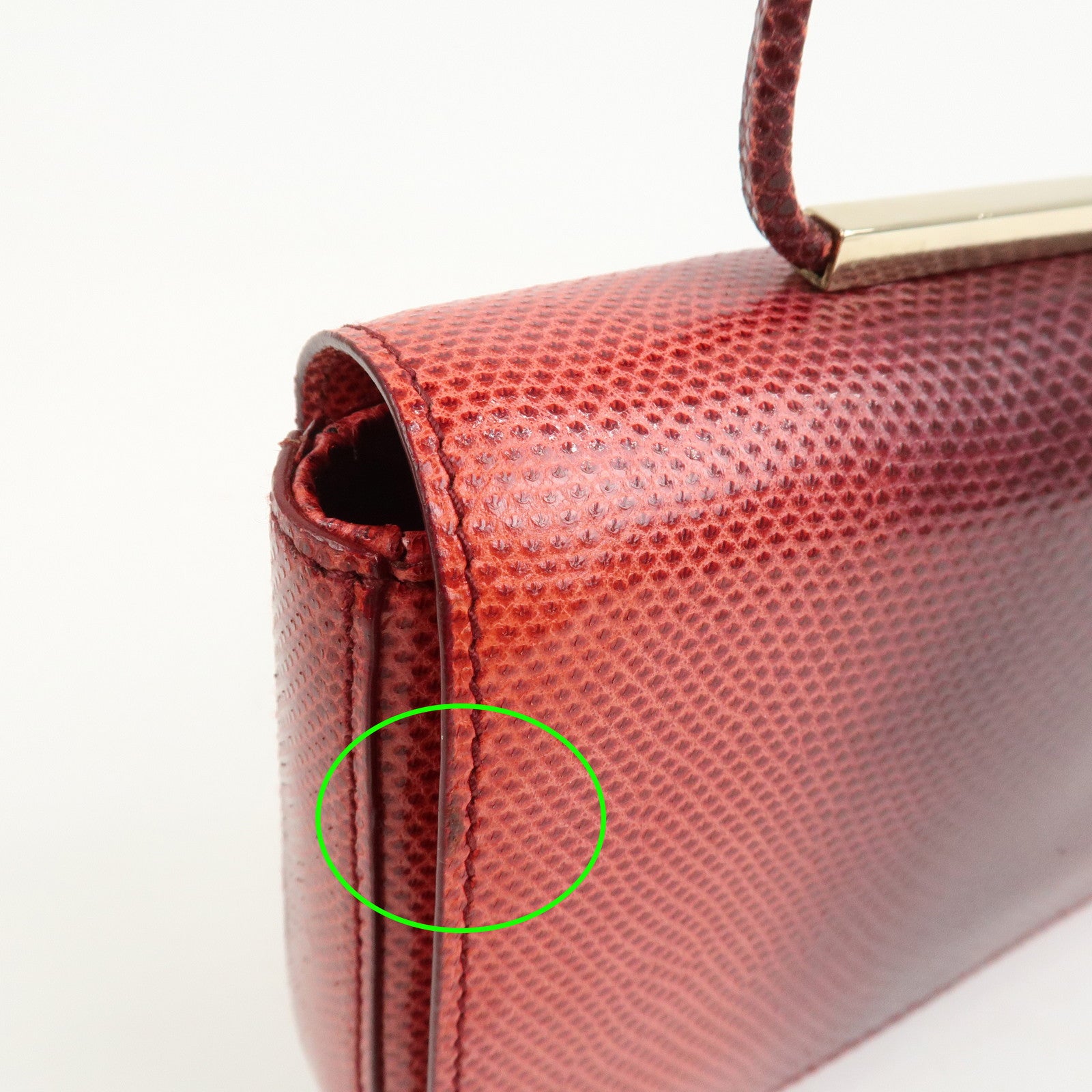 GUCCI Logo Leather Hand Bag Shoulder Bag Red 011.4227