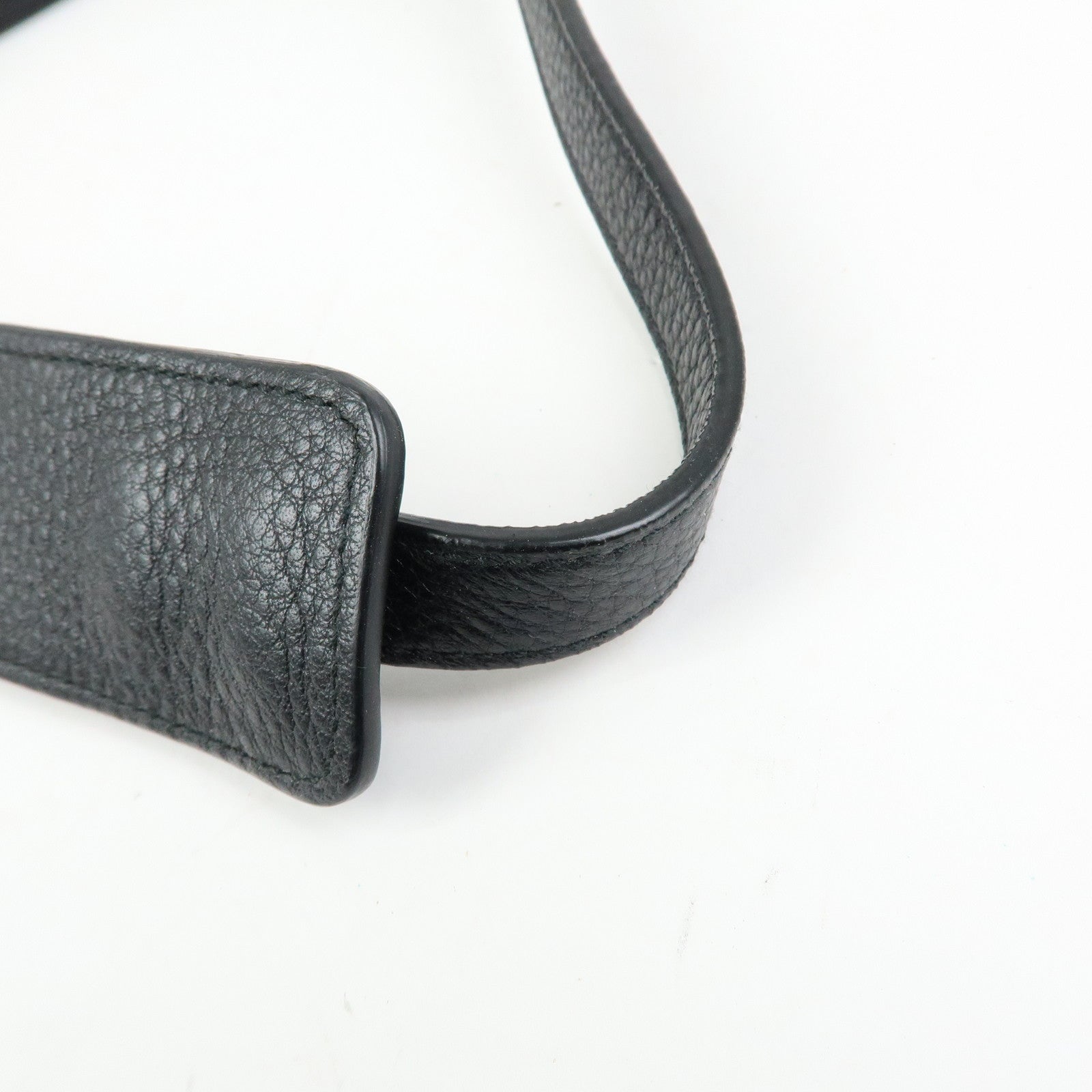 PRADA Logo Leather Shoulder Crossbody Bag Black 1BH079
