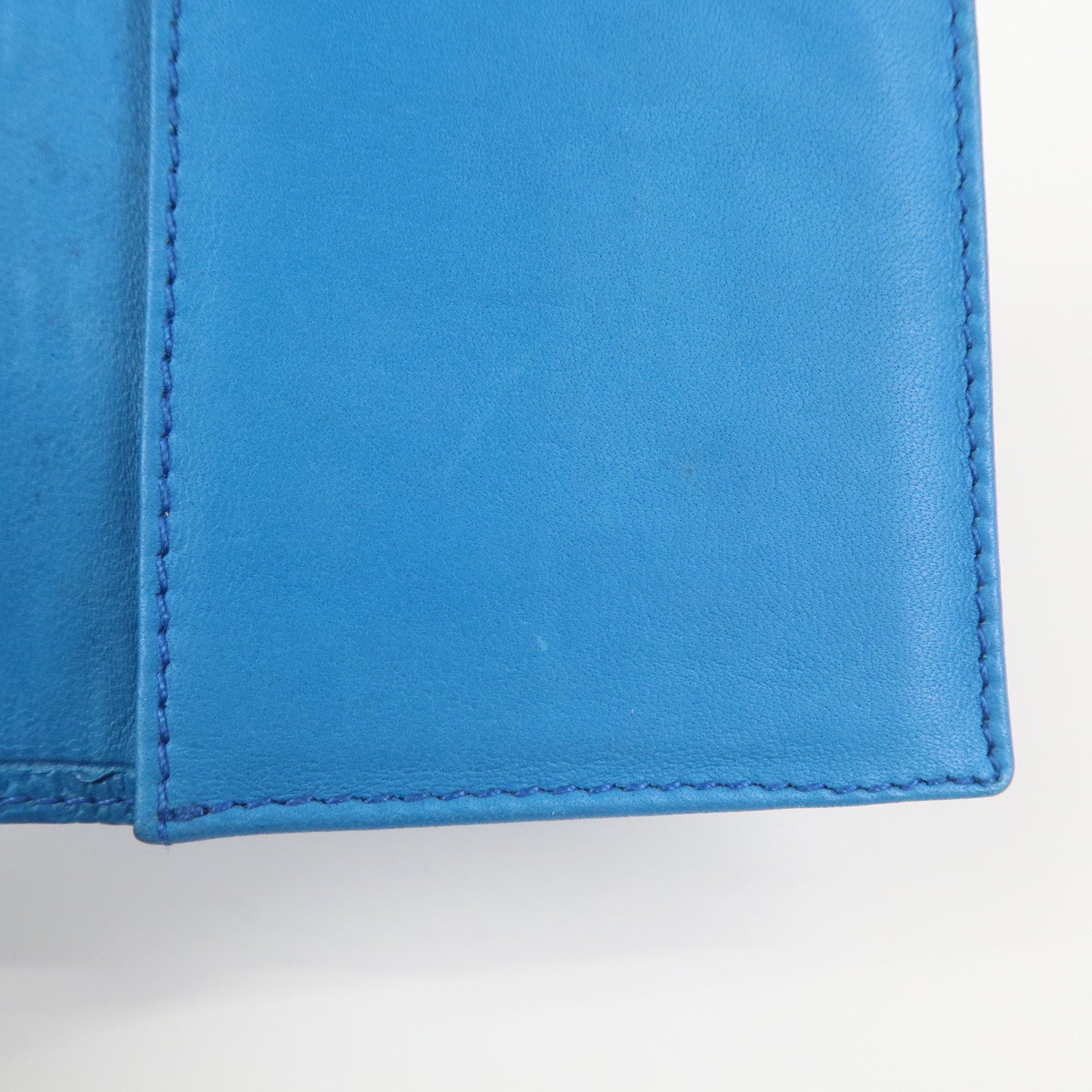 CHANEL COCO Mark Caviarskin Card Case Card Holder Blue