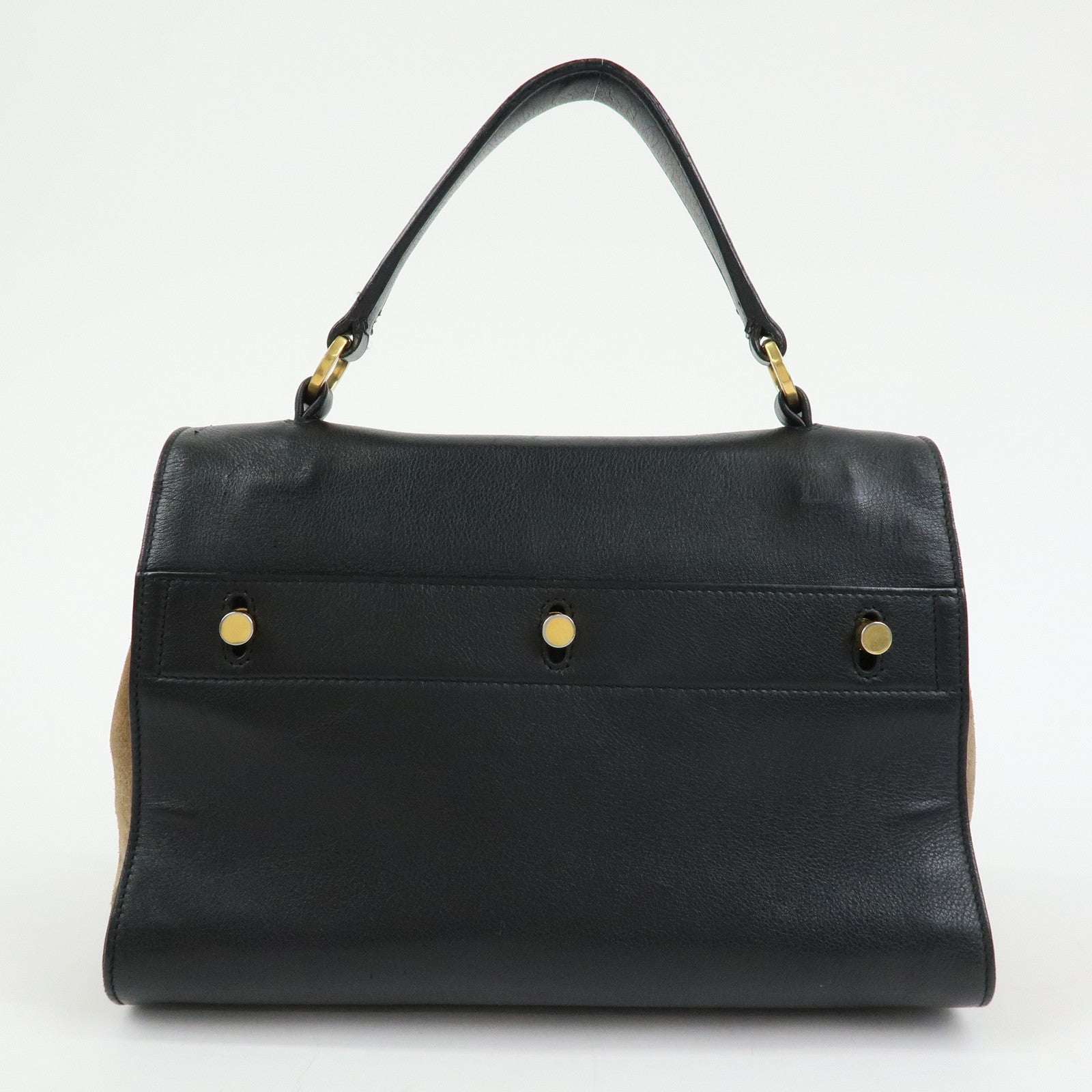 SAINT LAURENT PARIS Muse Two Canvas Leather 2Way Bag Black 313499