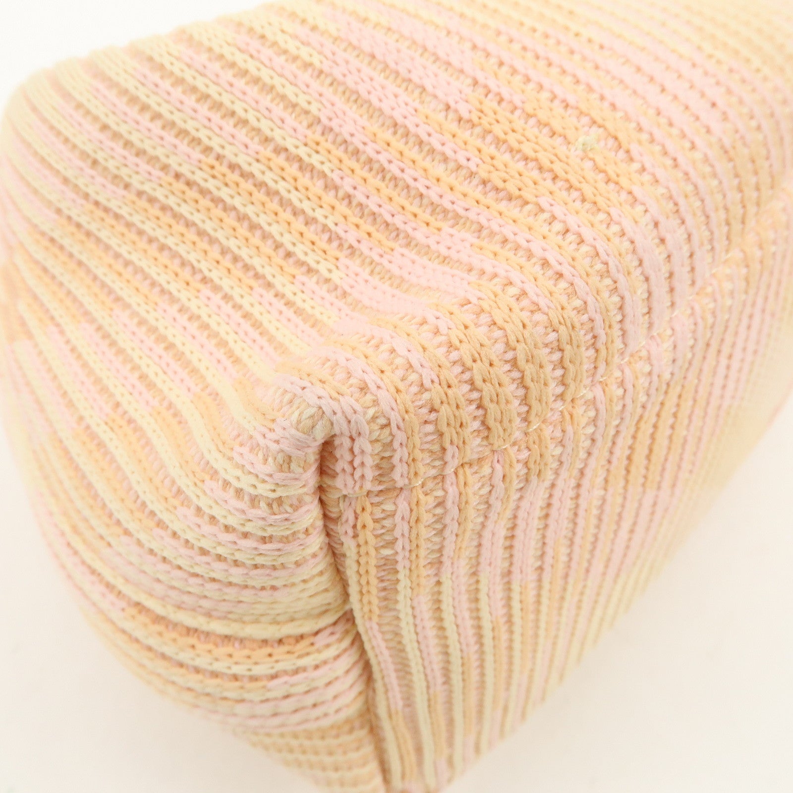 BURBERRY Cotton Mini Peg Duffle Hand Bag Beige Pink Yellow Used
