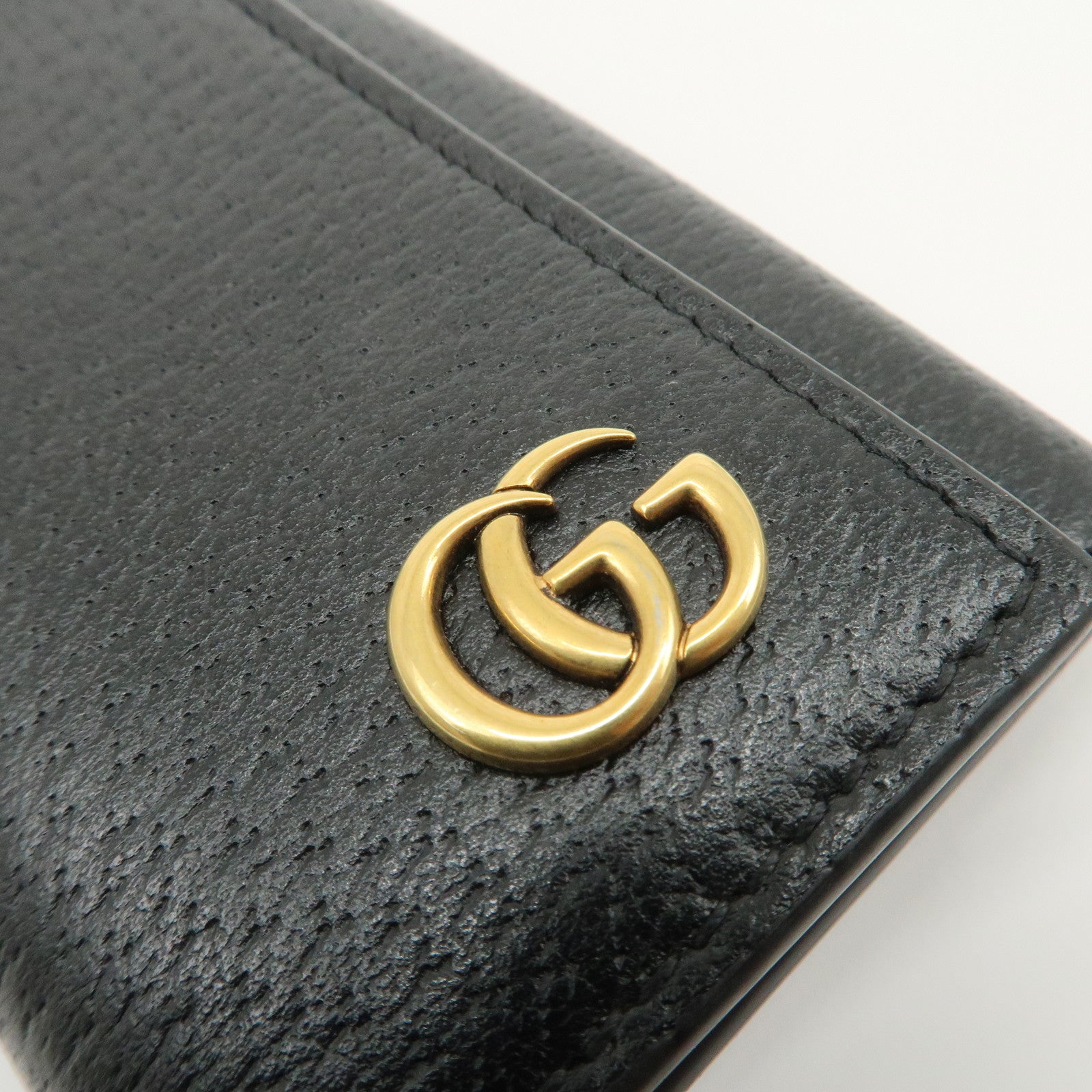 GUCCI GG Marmont Leather 6 Rings Key Case Black 435305