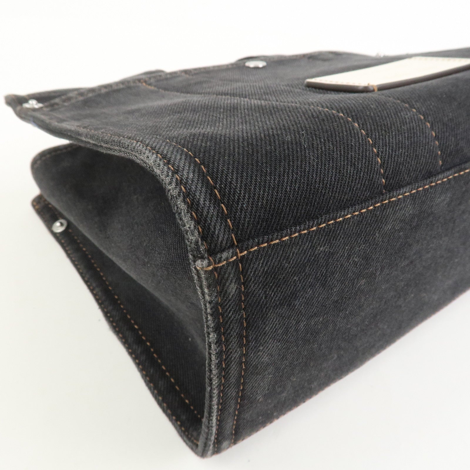 COACH Denim Leather 2Way Shoulder Bag Hand Bag Black