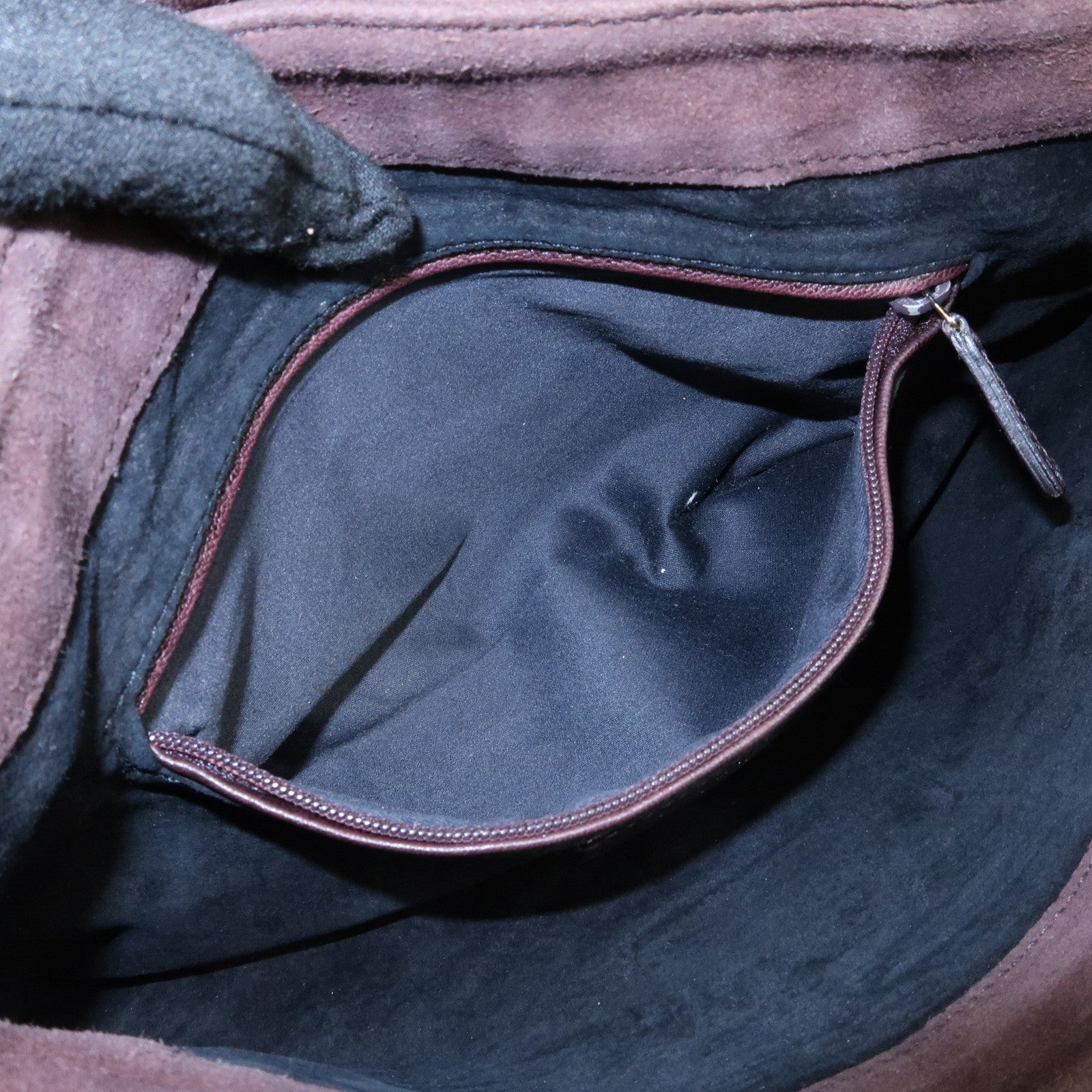 SAINT LAURENT PARIS YSL Naja Flower Suede Shoulder Bag Brown