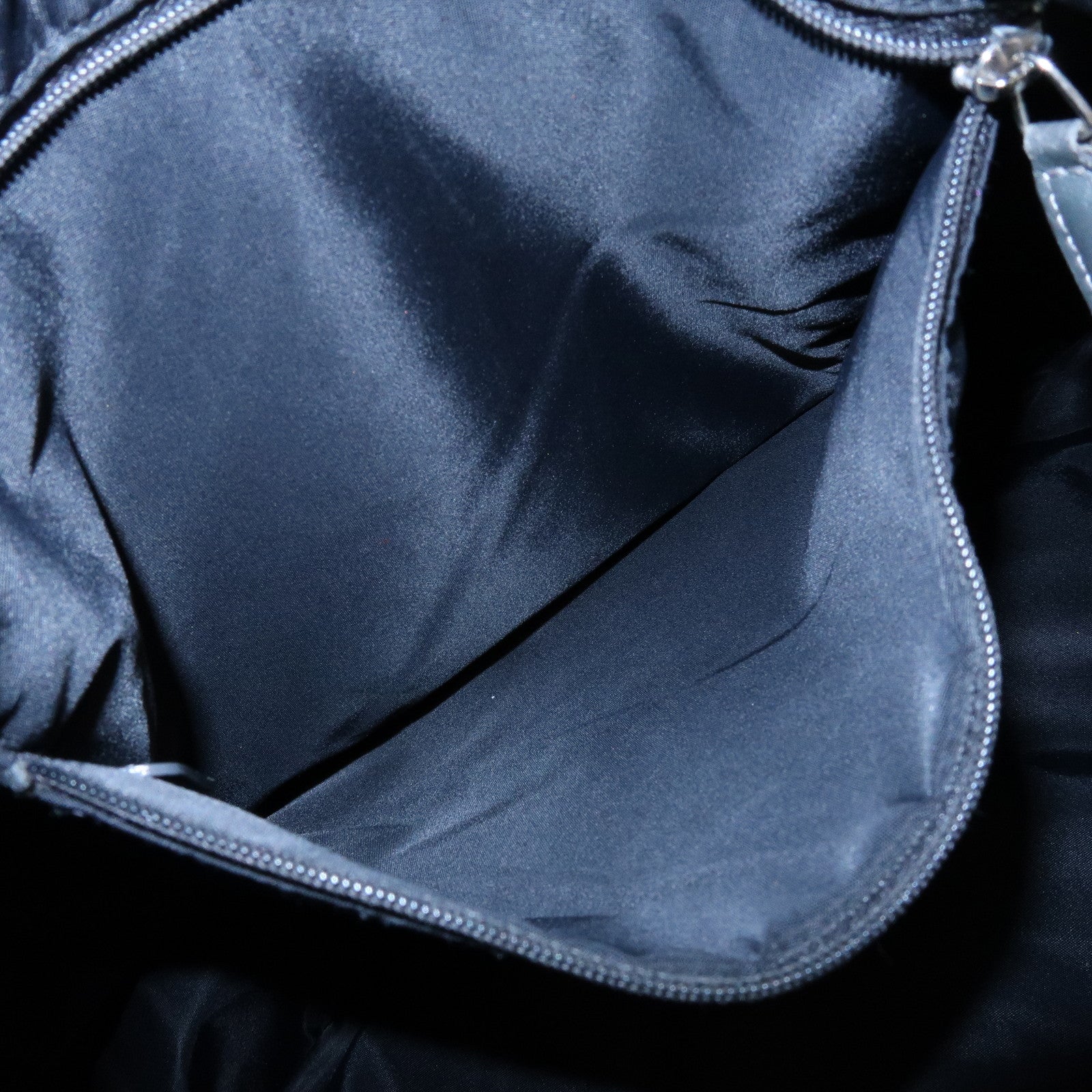 Christian Dior Cannage Nylon Leather Tote Bag Shoulder Bag Gray