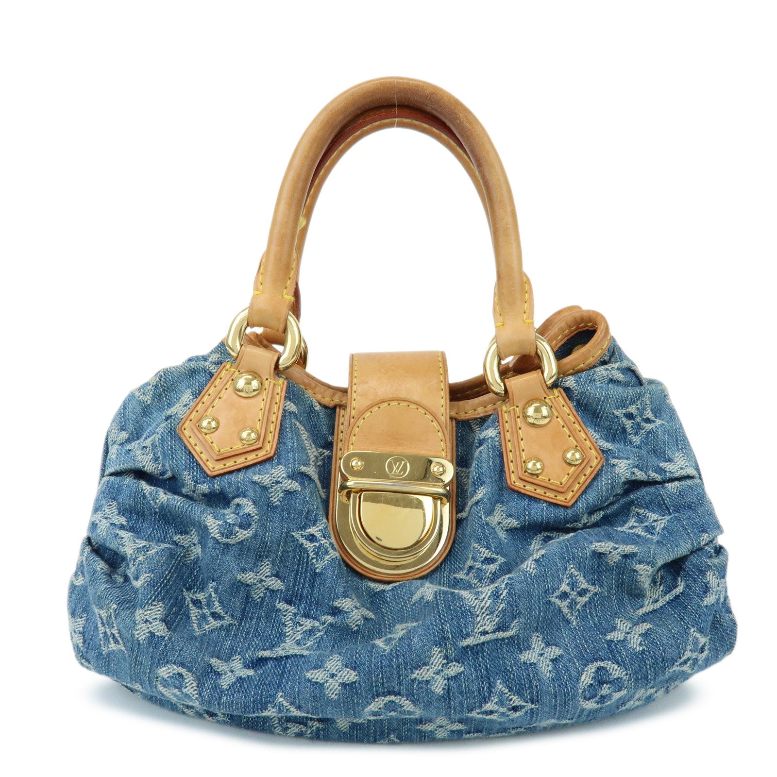 Louis Vuitton Monogram Denim Pleaty Mini Hand Bag Blue M95020