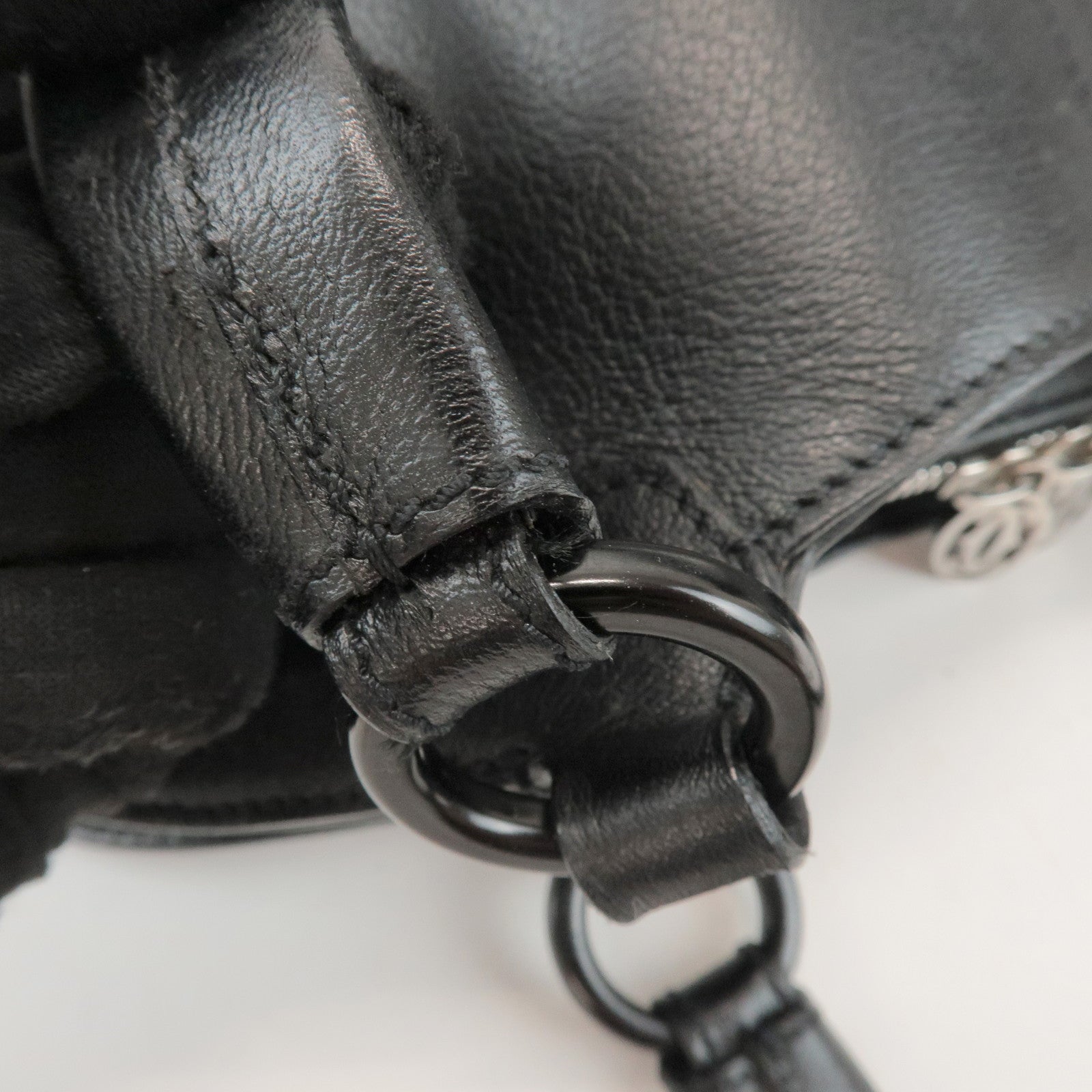 Cartier Must de Cartier Leather Hand Bag Tote Bag Black