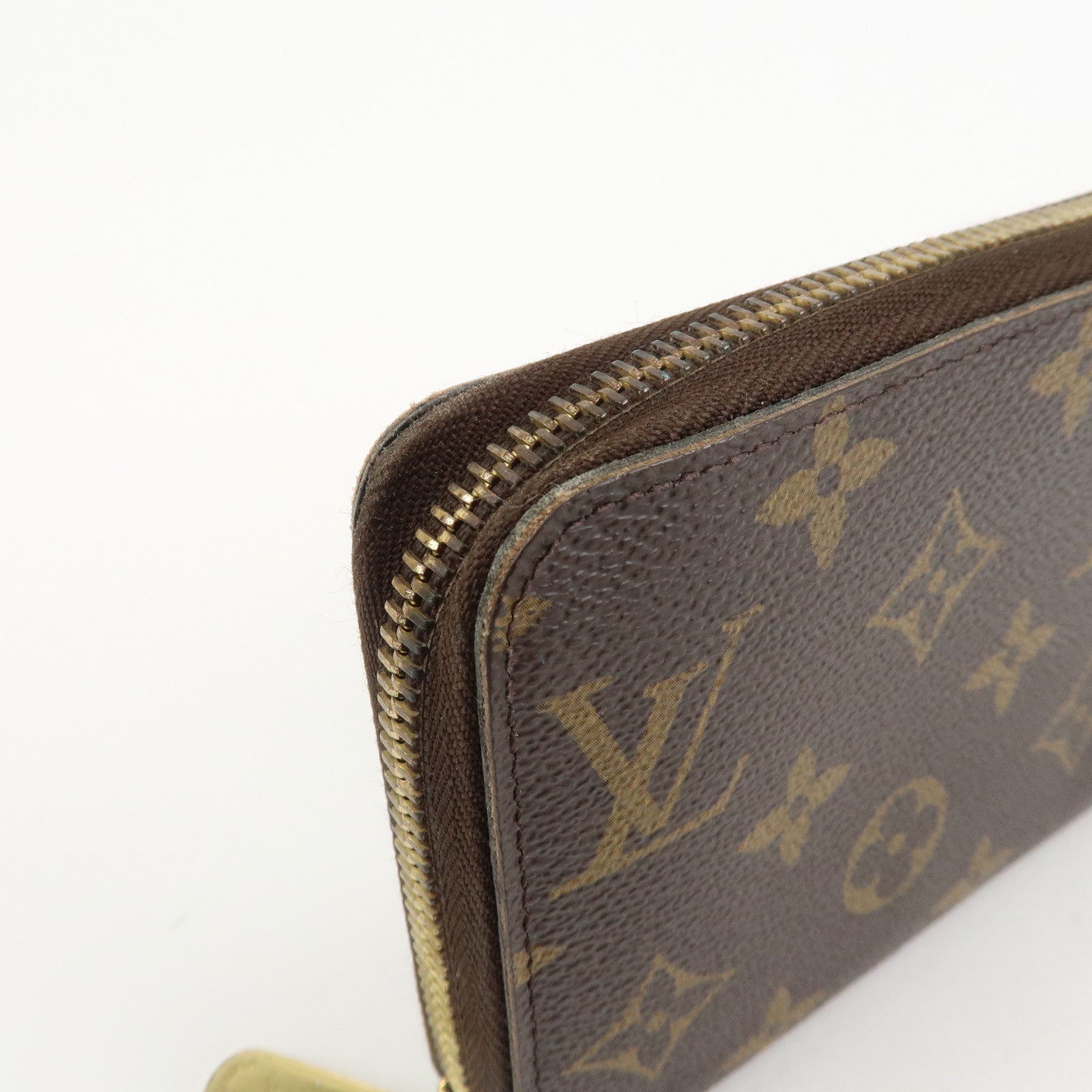Louis Vuitton Monogram Zippy Long Wallet Brown Fuchsia M41895 Used