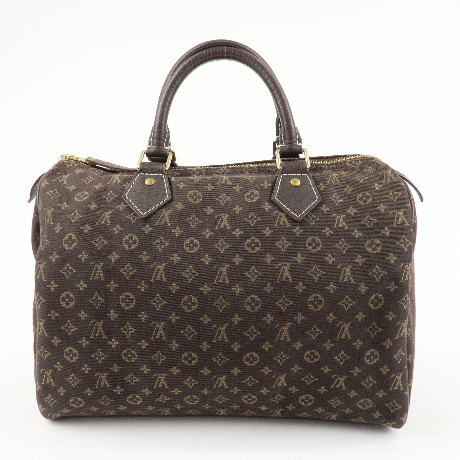 Louis Vuitton Monogram Mini Lin Speedy 30 Boston Bag Ebene M95224 Used