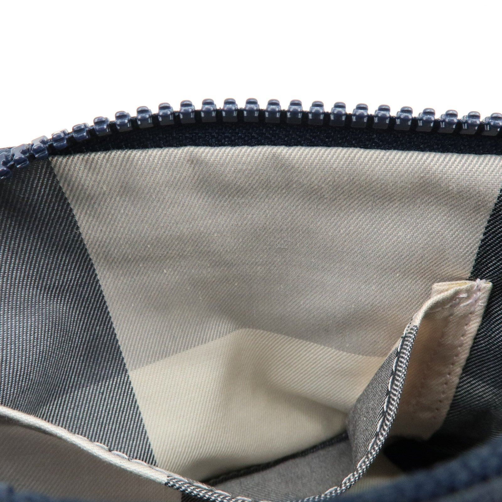 BURBERRY Set of 2 Canvas Pouch Cosmetic Case Beige Navy