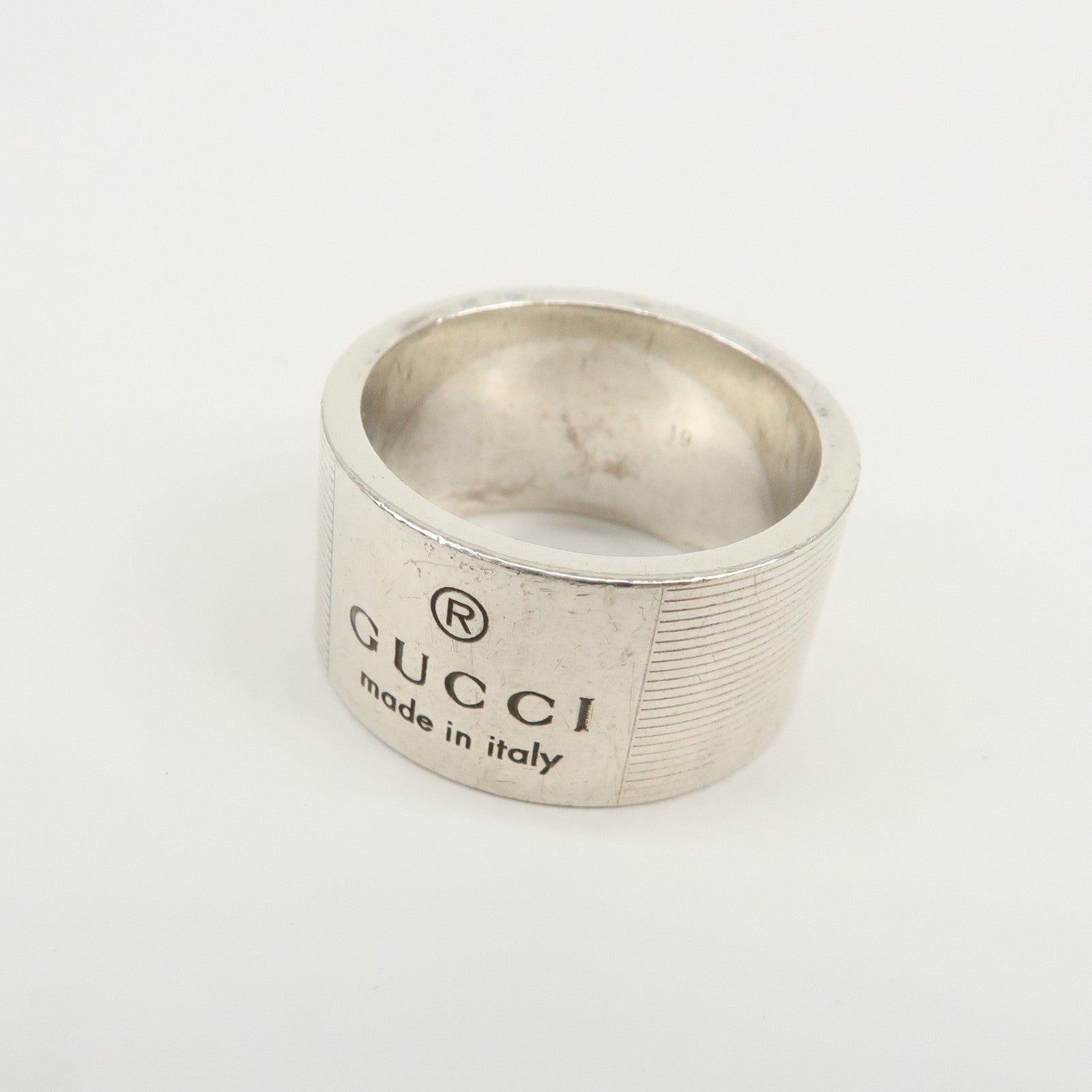 GUCCI Logo Silver Ring SV925 163197