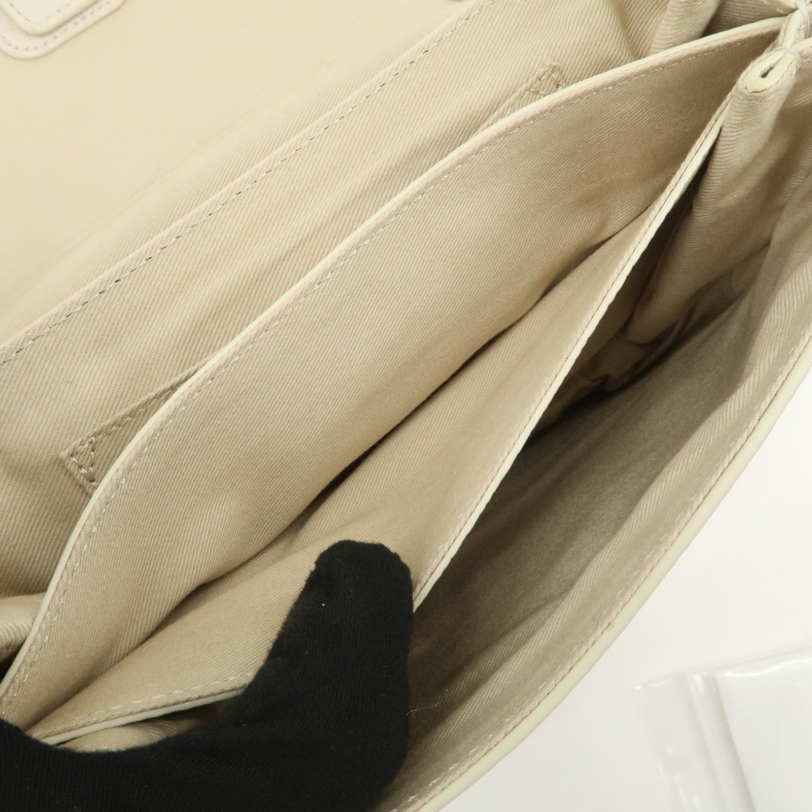 Chole See by Chloé Hana Leather Shoulder Bag Ivory Gold