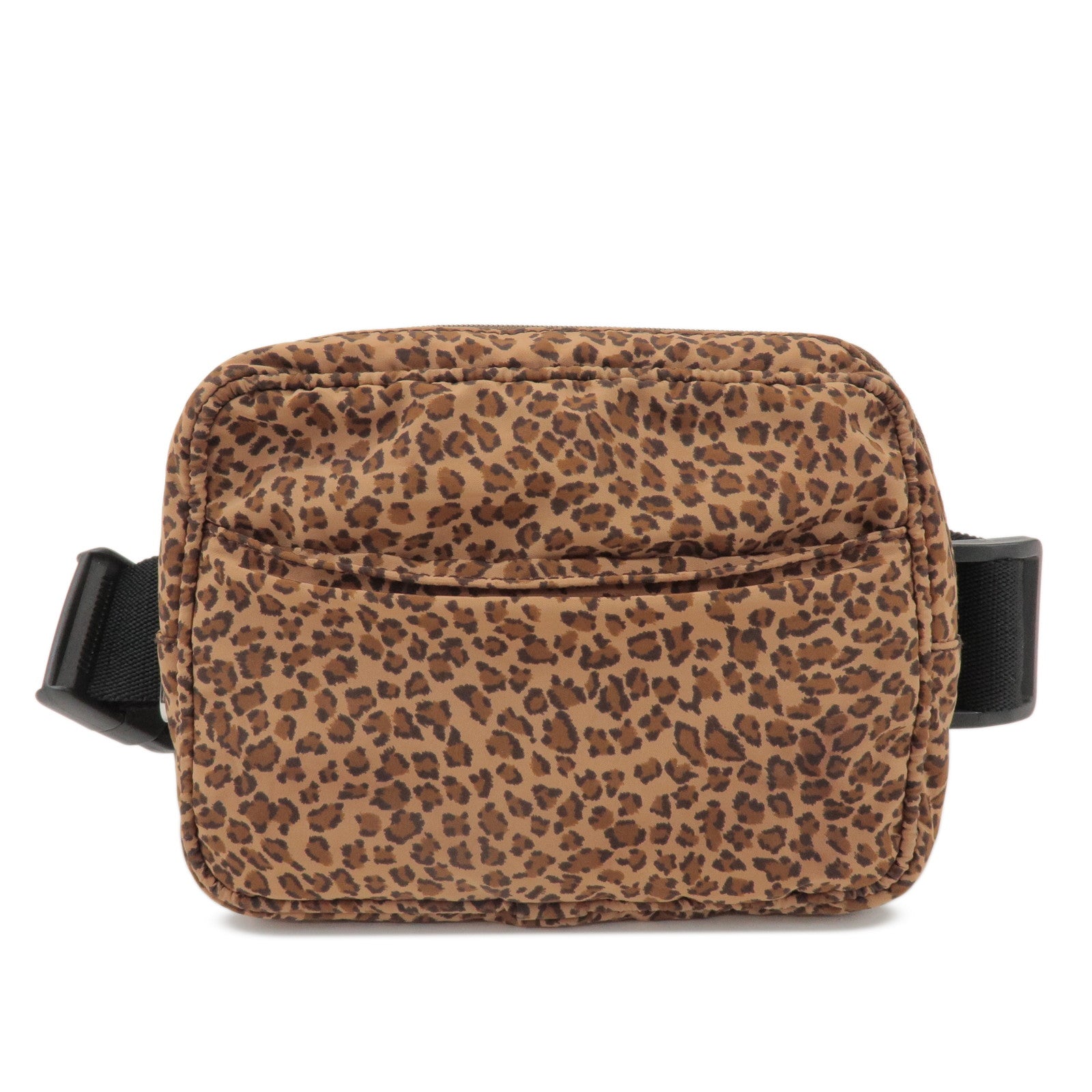 BOTTEGA VENETA Nylon Animal Print Waist Bag Brown Black 216371