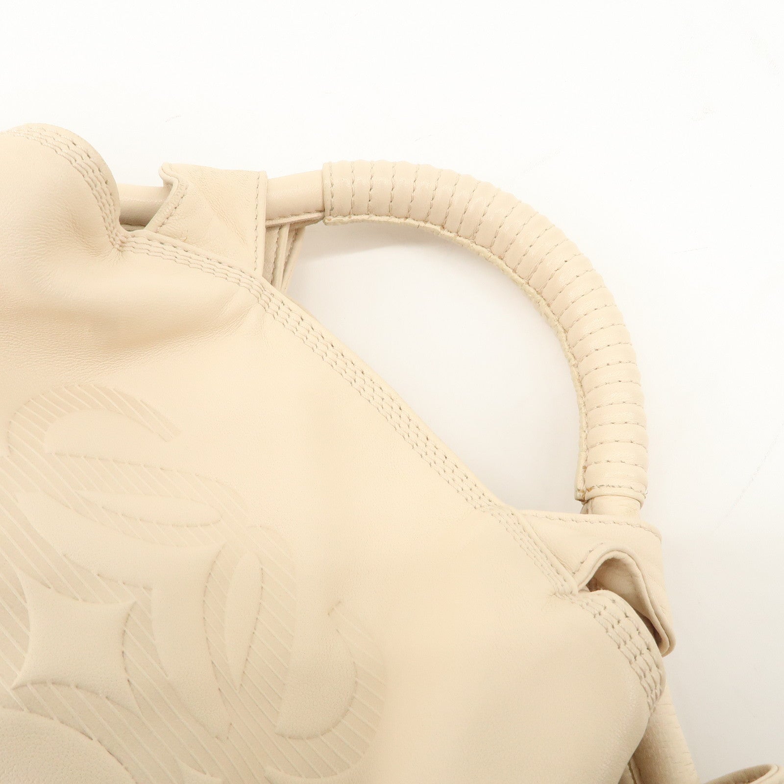 LOEWE Anagram Nappa Aire Leather Hand Bag Shoulder Bag Light Beige