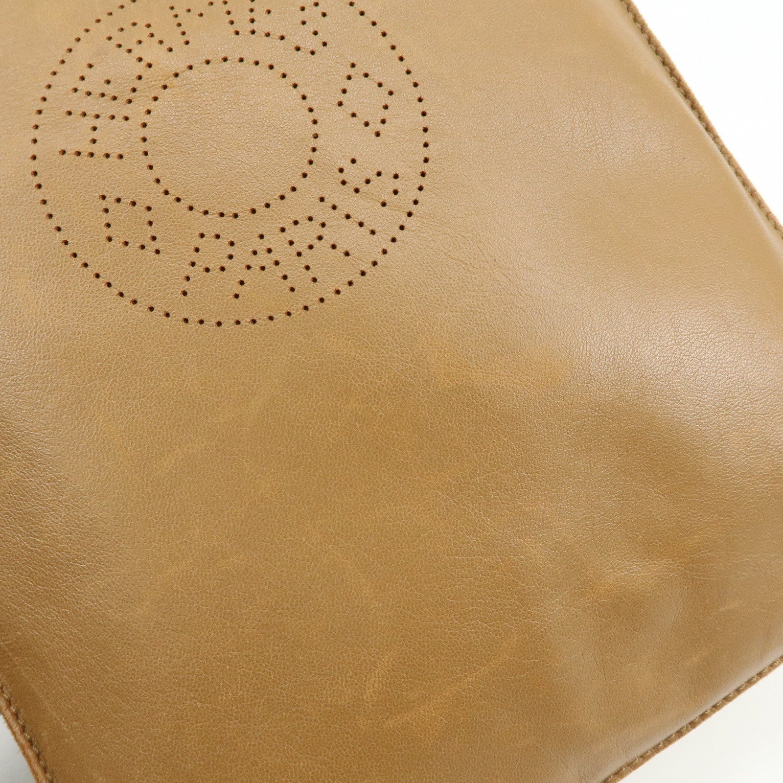 HERMES Leather Clou de Selle Shoulder Bag Crossbody Bag Brown