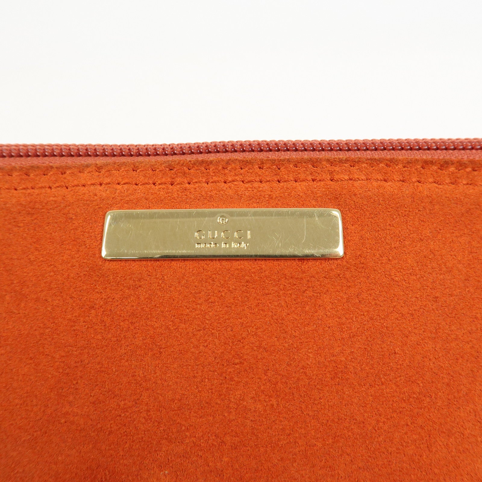 GUCCI Boat Bag Suede Leather Accessory Pouch Hand Bag 039.1103