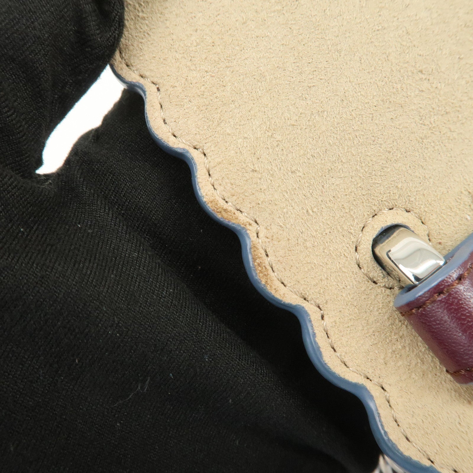 FENDI Mini Kan I Chain Shoulder Bag Crossbody Bag Purple 8M0381