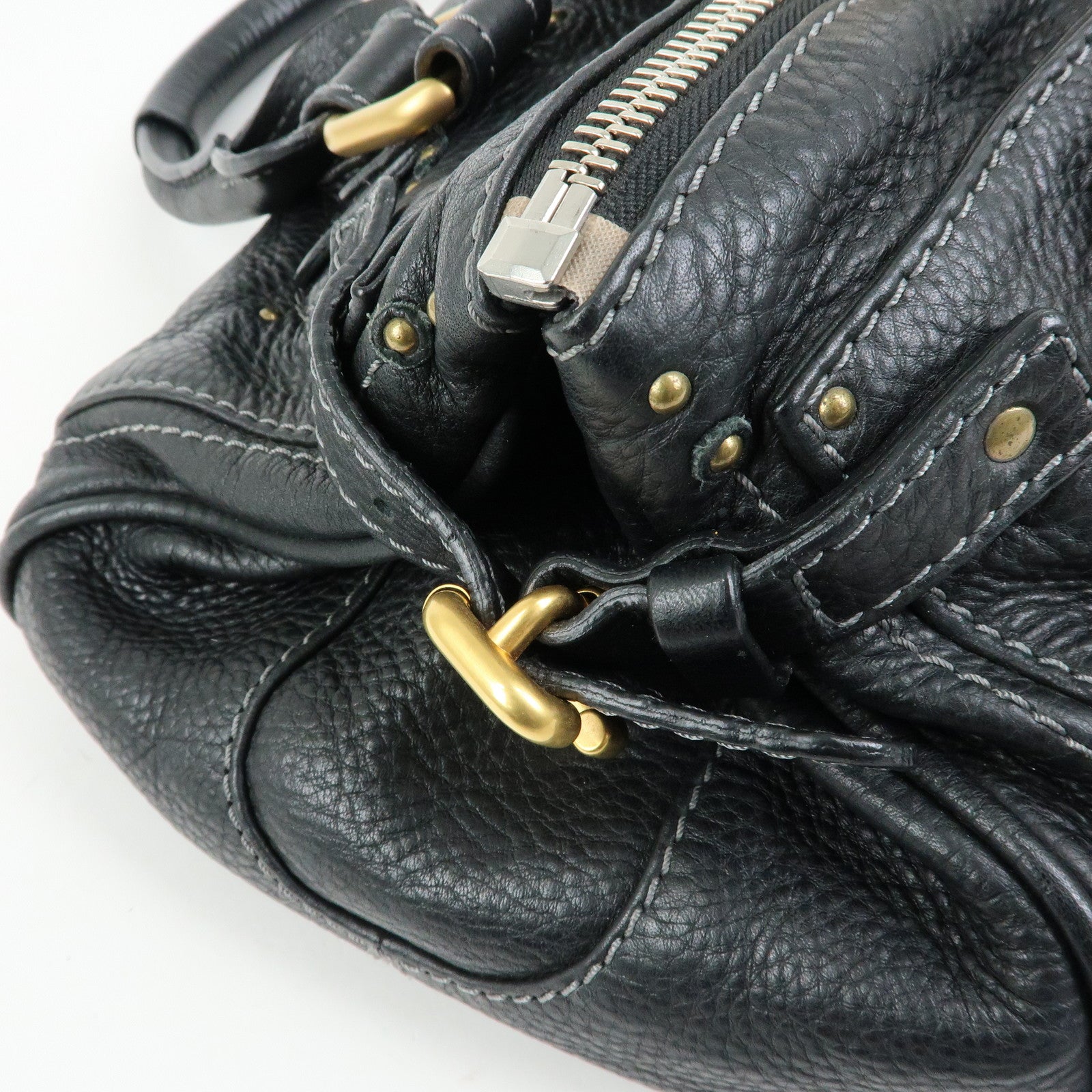 Chloe Paddington Leather Tote Bag Shoulder Bag Hand Bag Black