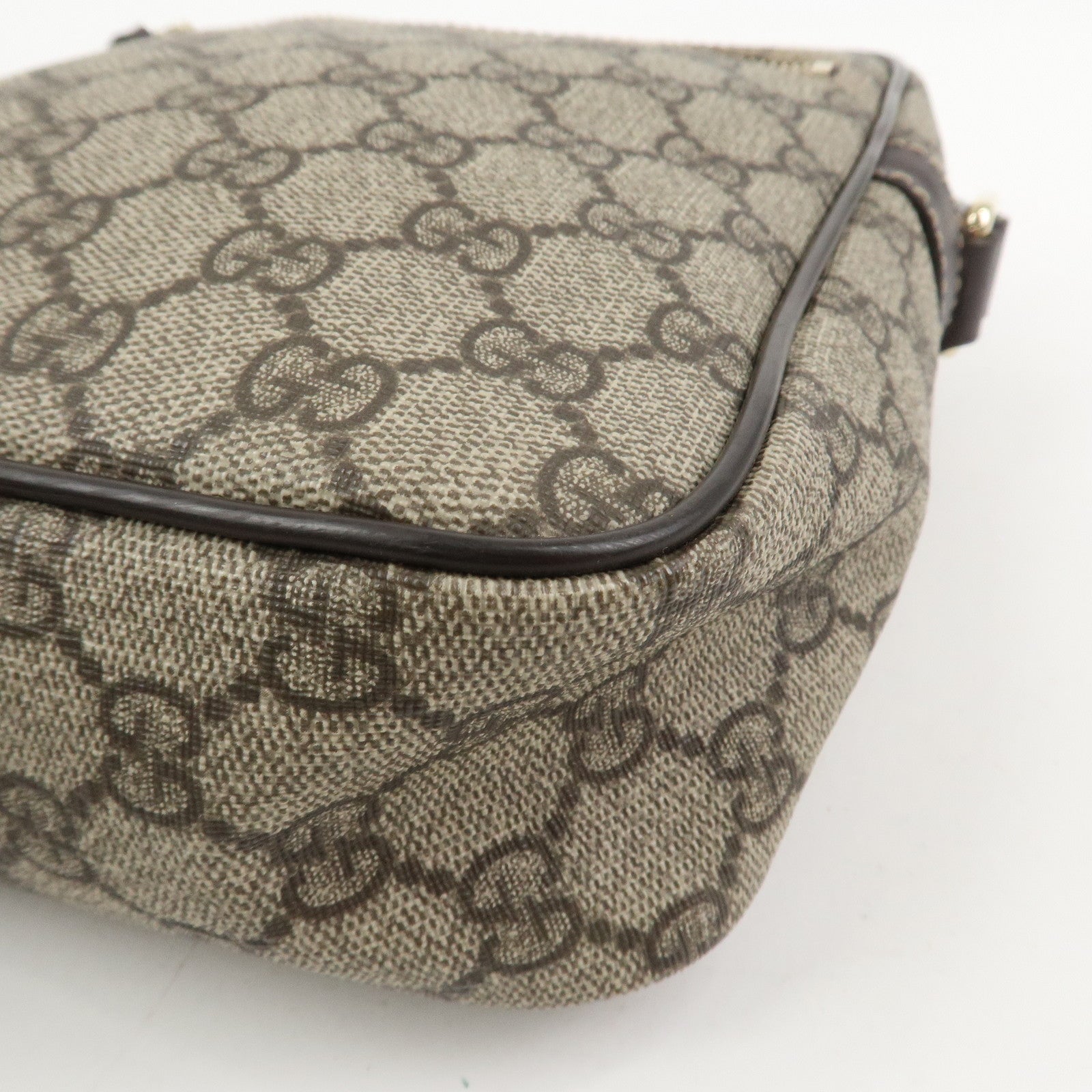 GUCCI GG Supreme Leather Shoulder Bag Crossbody Bag Beige 233268