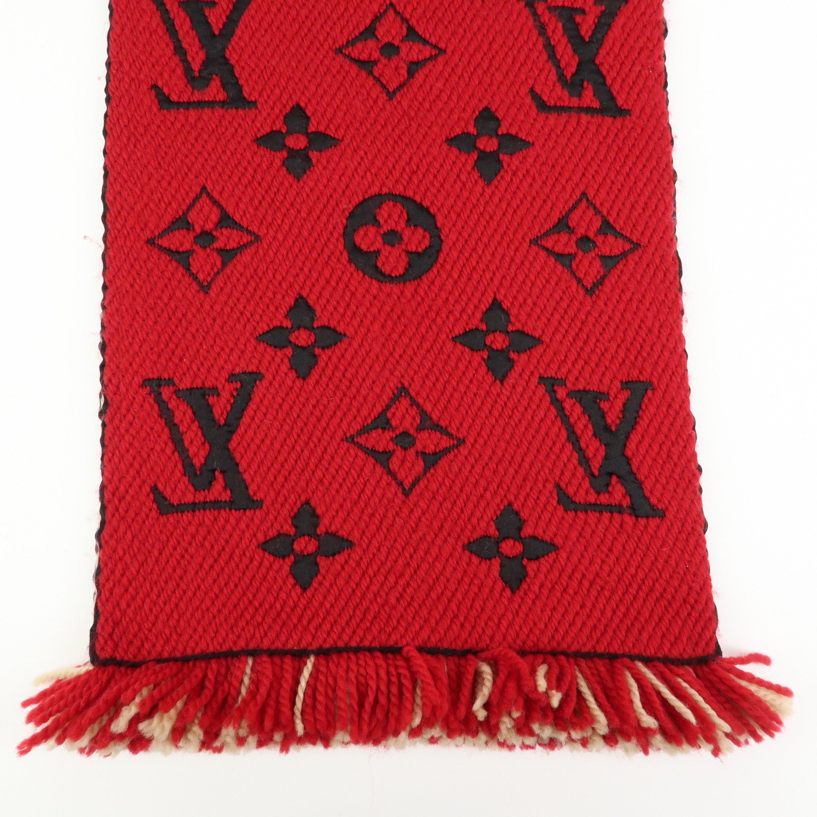 Louis Vuitton Monogram Echarpe Logomania Scarf Beige Red M73886