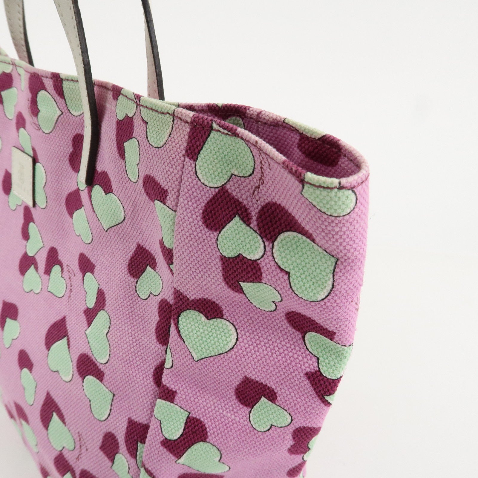 GUCCI Children's Canvas Leather Tote Bag Hand Bag Pink Ivory 284721 Used