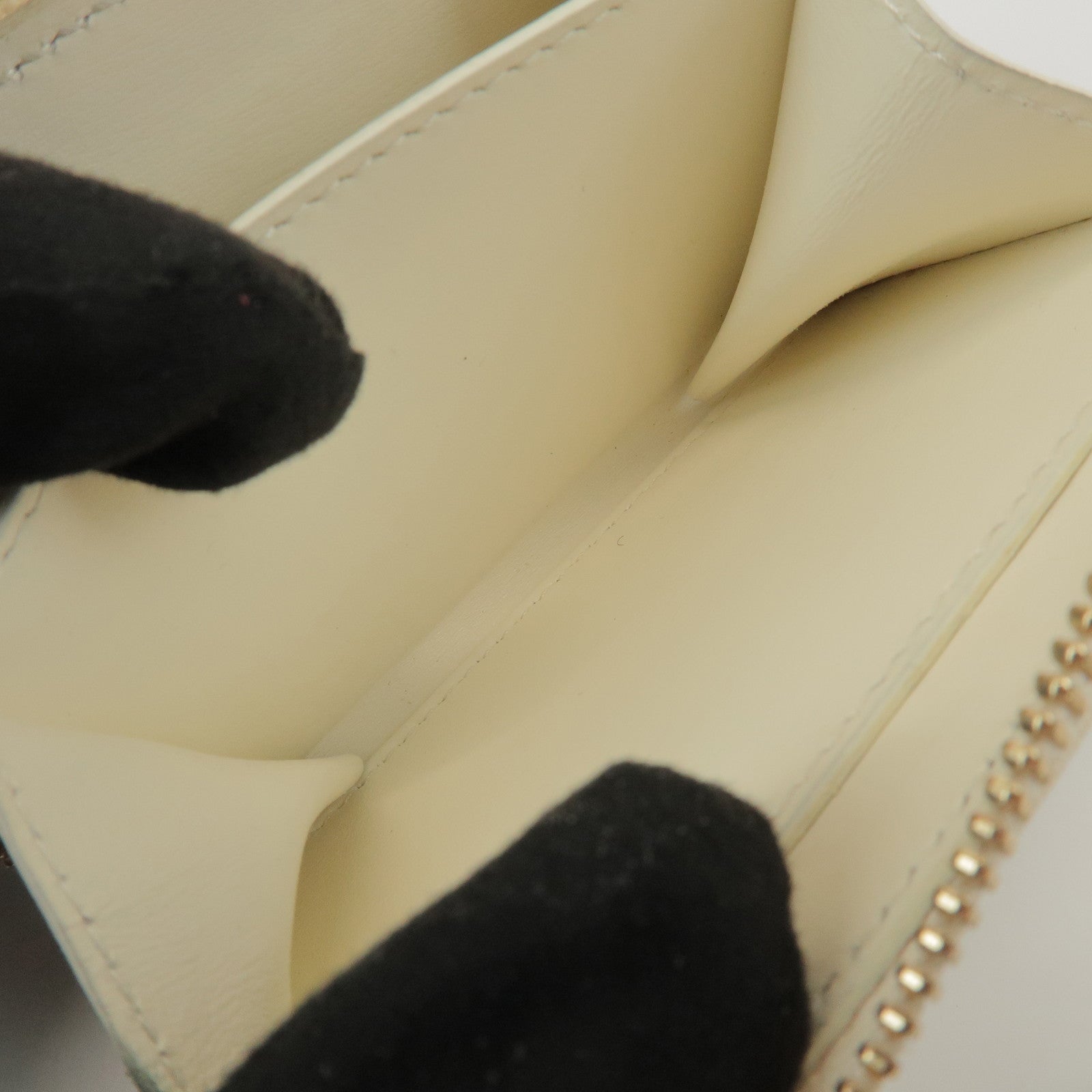 JIL SANDER Logo Leather Round Zippy Coin Case Coin Wallet Ivory