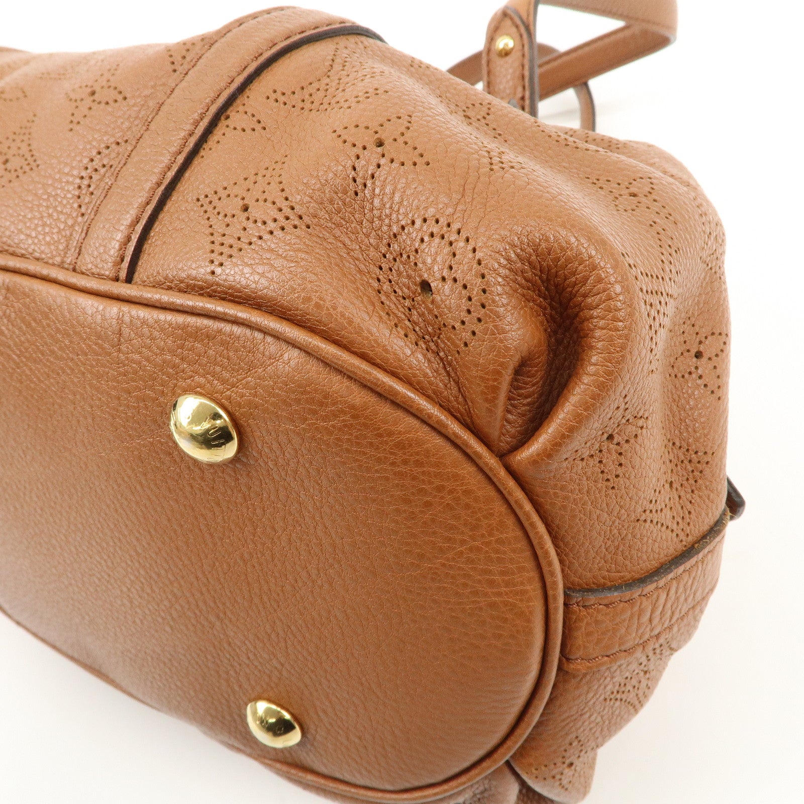 Louis Vuitton Monogram Mahina Luna PM Hand Bag Brown M97052 Used