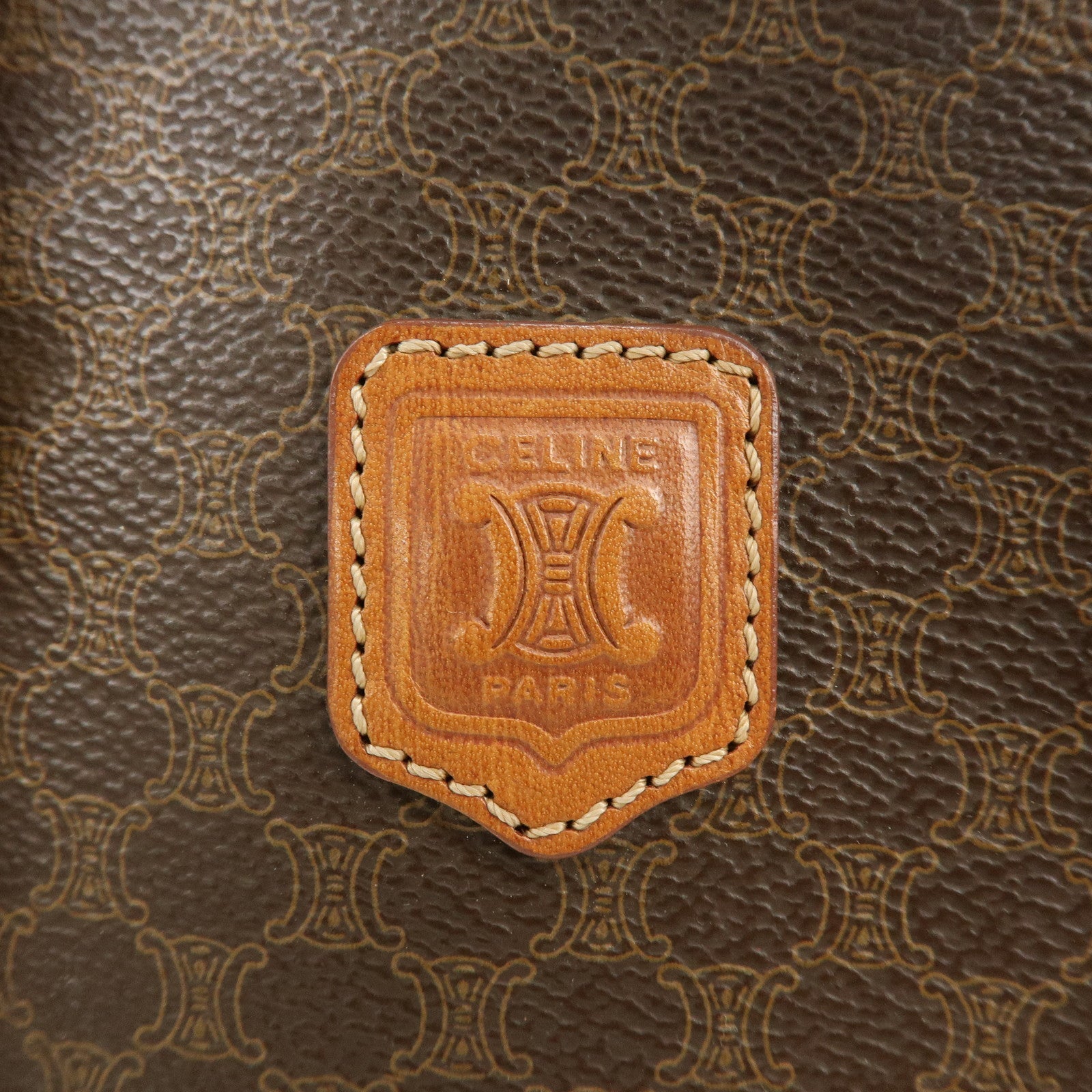 CELINE Macadam PVC Leather Tote Bag Shoulder Bag Brown