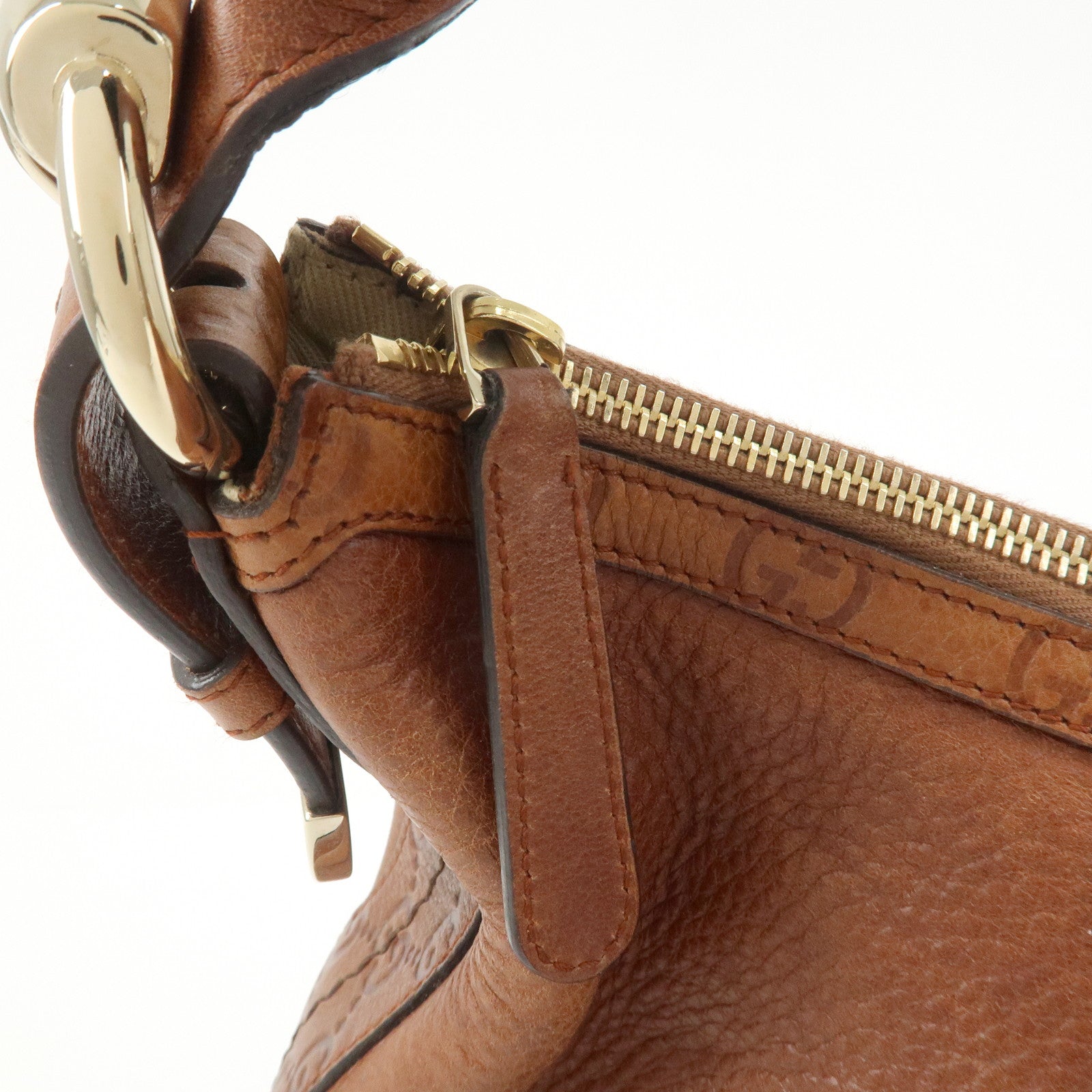 GUCCI Guccissima Leather Shoulder Bag Hand Bag Brown 181515