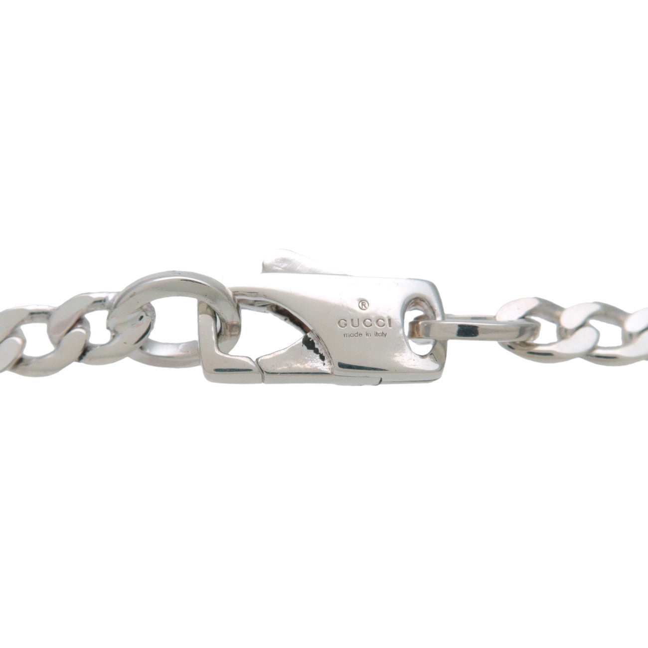 GUCCI Logo Cut Out G Necklace SV925 Silver 223351